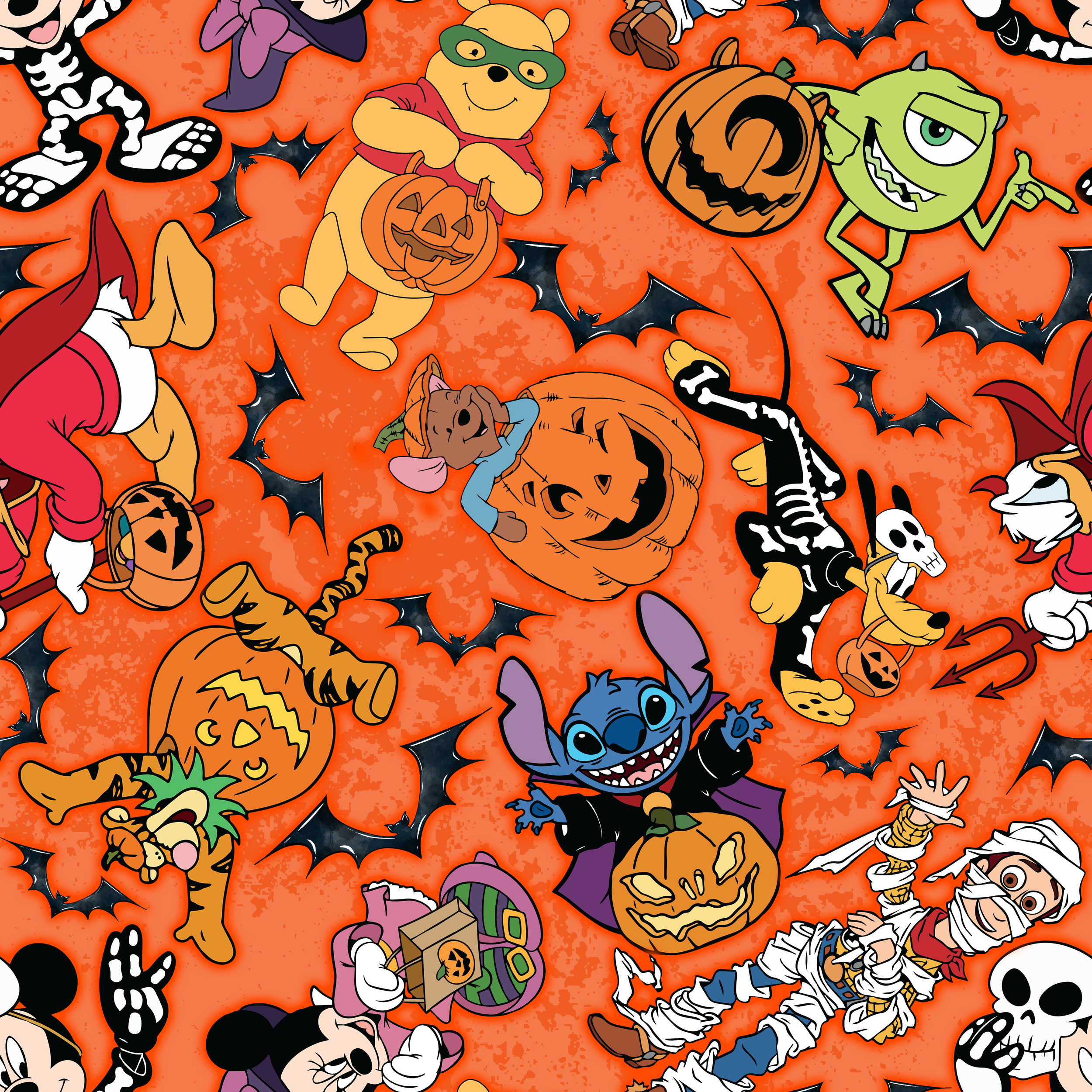 PREORDER - ROUND 31 - SCRUB TOP - 1514 DISNEY HALLOWEEN