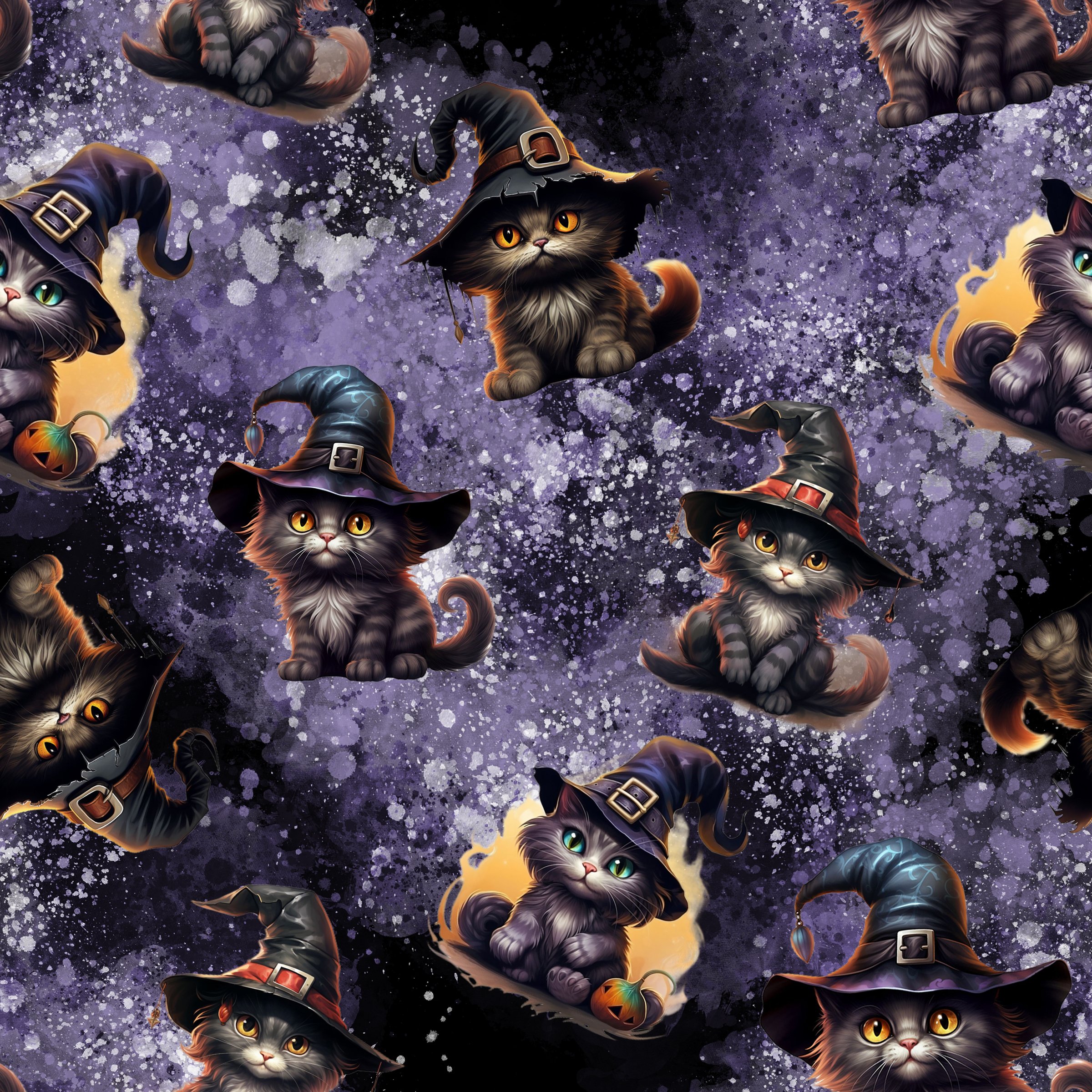 PREORDER - ROUND 29 - SCRUB TOP - 1522 HALLOWEEN CAT 2