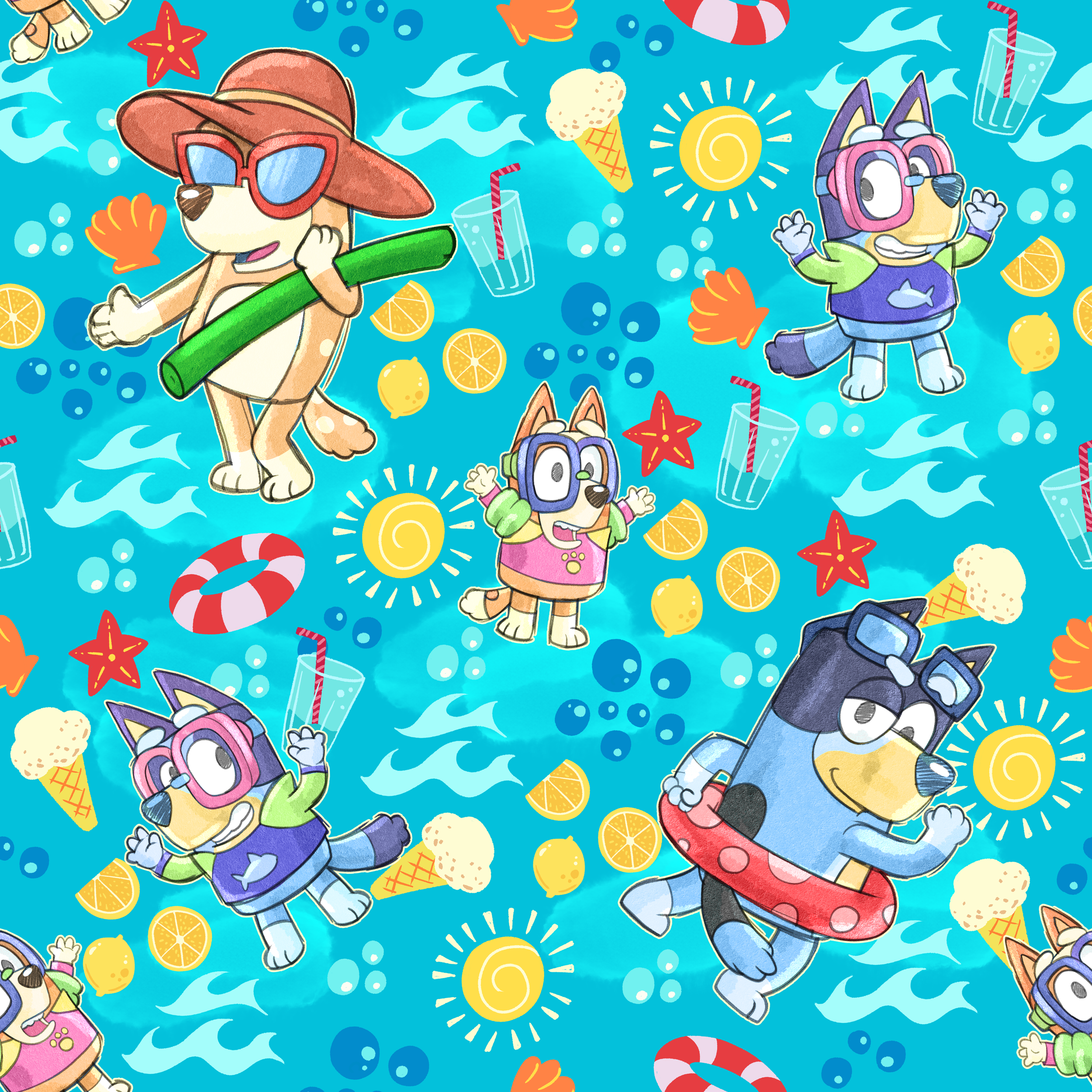 PREORDER - ROUND 29 - SCRUB TOP - 3210 VACATION BLUEY IN BLUE