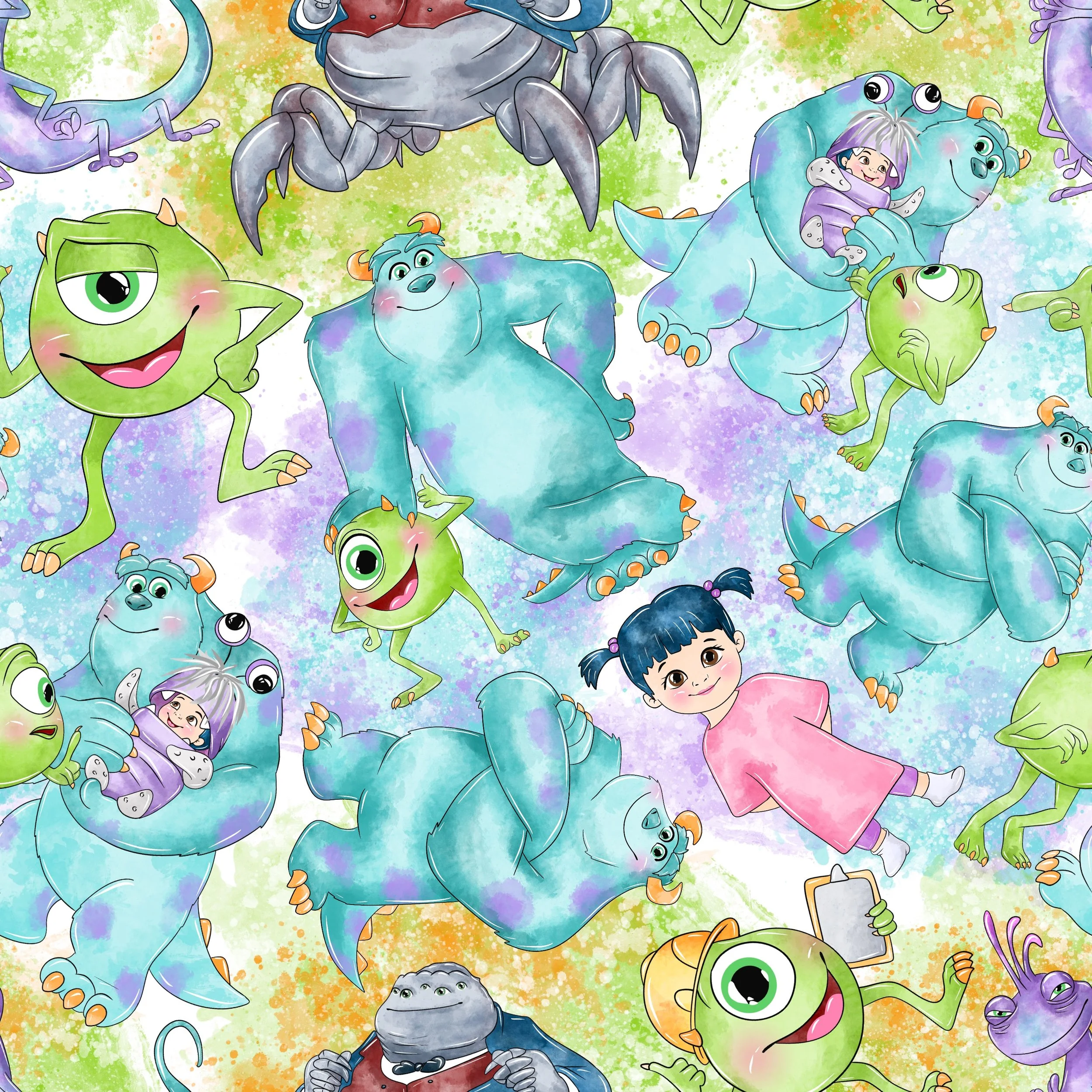 PREORDER - ROUND 30 - SCRUB TOP - 3049 MONSTERS INC