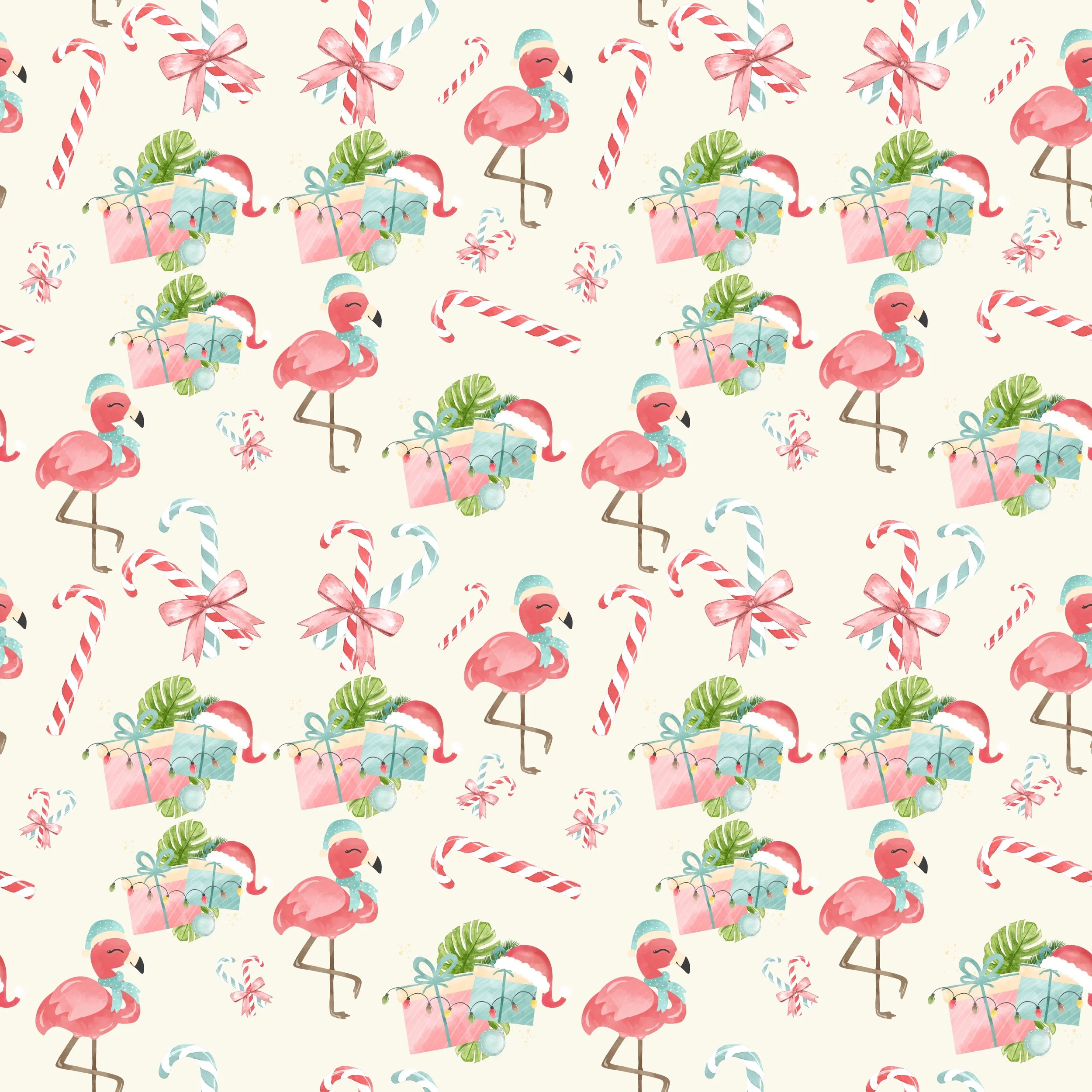 PREORDER - ROUND 31 - SCRUB TOP - 2031 FLAMINGO CHRISTMAS TOSS