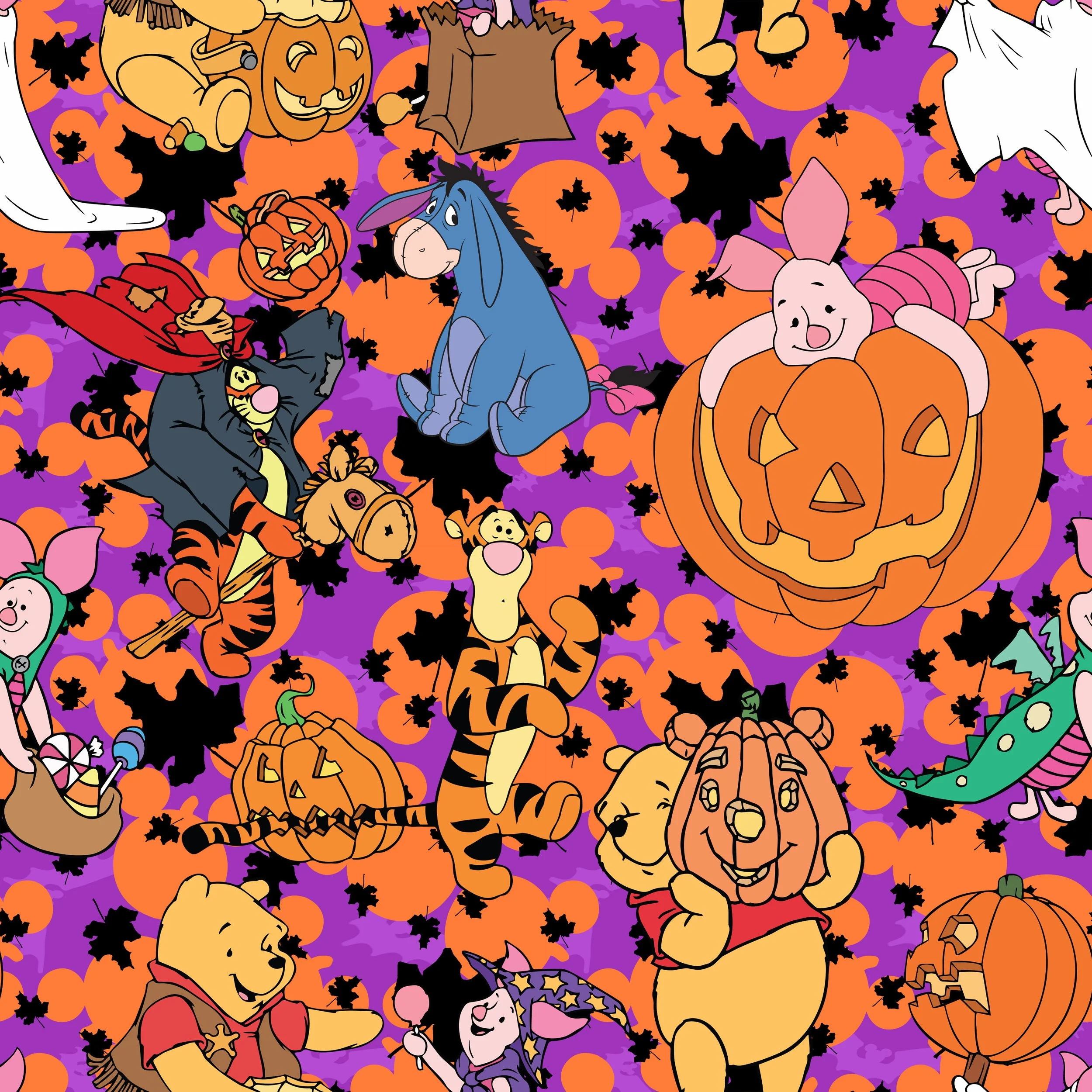 PREORDER - ROUND 29 - SCRUB TOP - 1506 HALLOWEEN WINNIE CREW