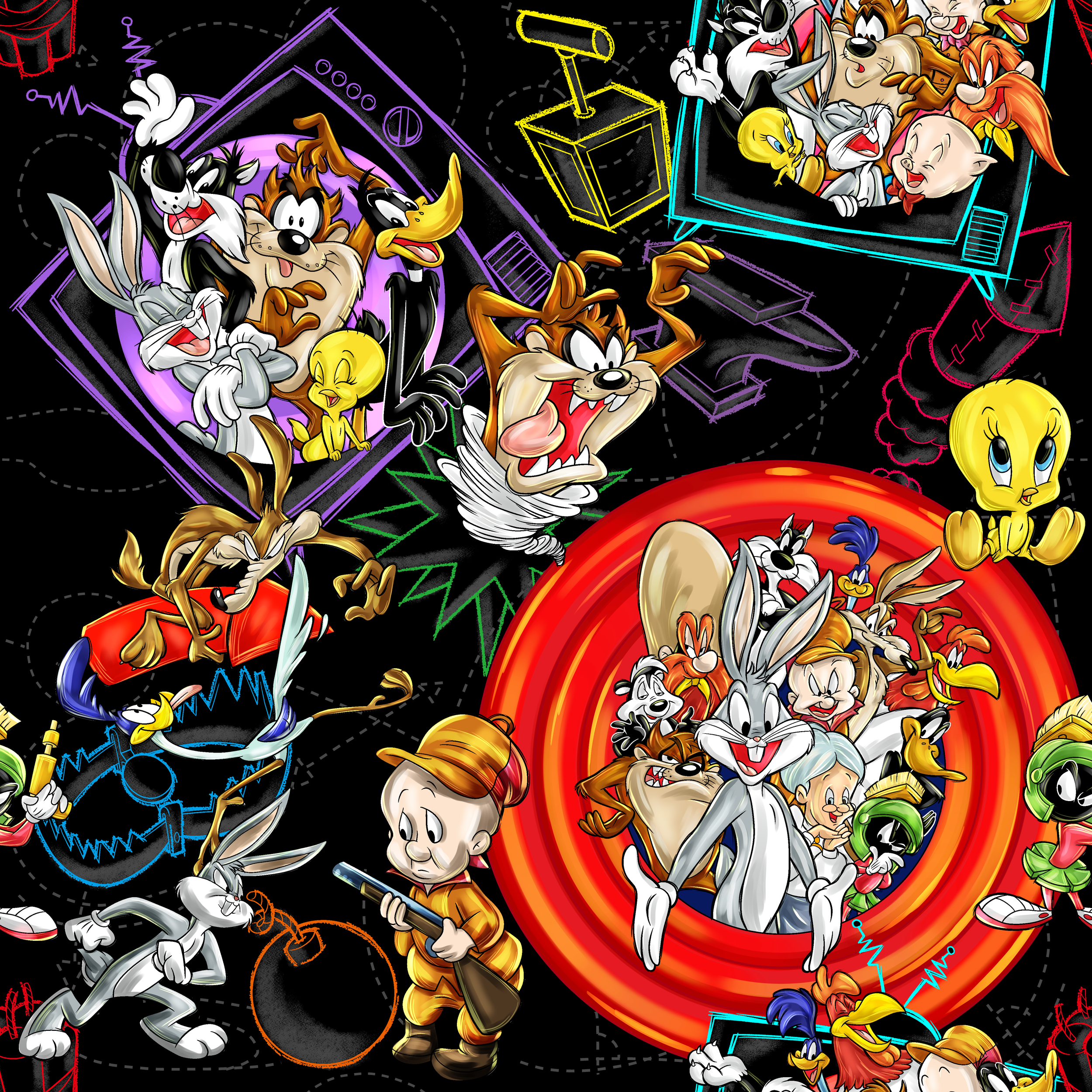 PREORDER - ROUND 31 - SCRUB TOP - 3203 LOONEY TUNES