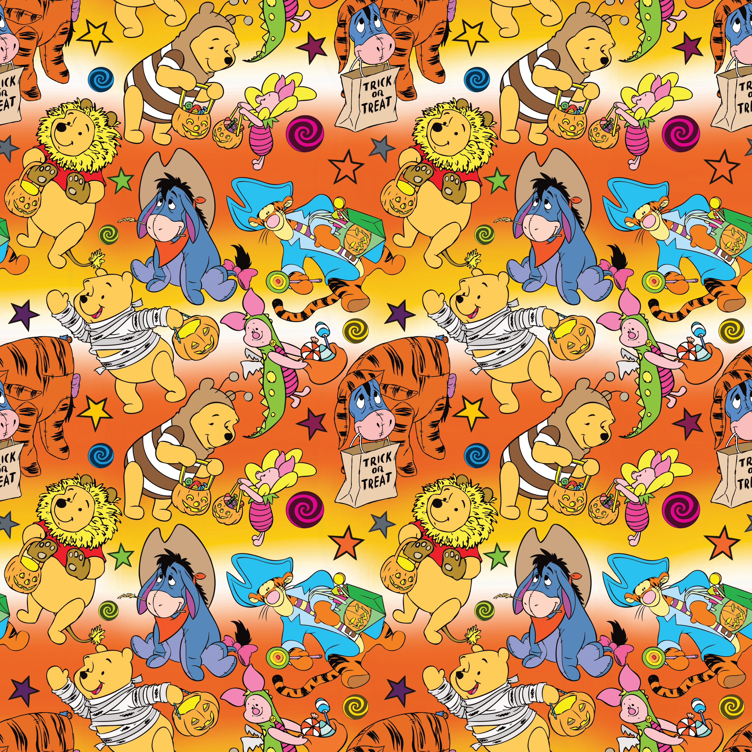 PREORDER - ROUND 31 - SCRUB TOP - 1505 HALLOWEEN WINNIE ORANGE