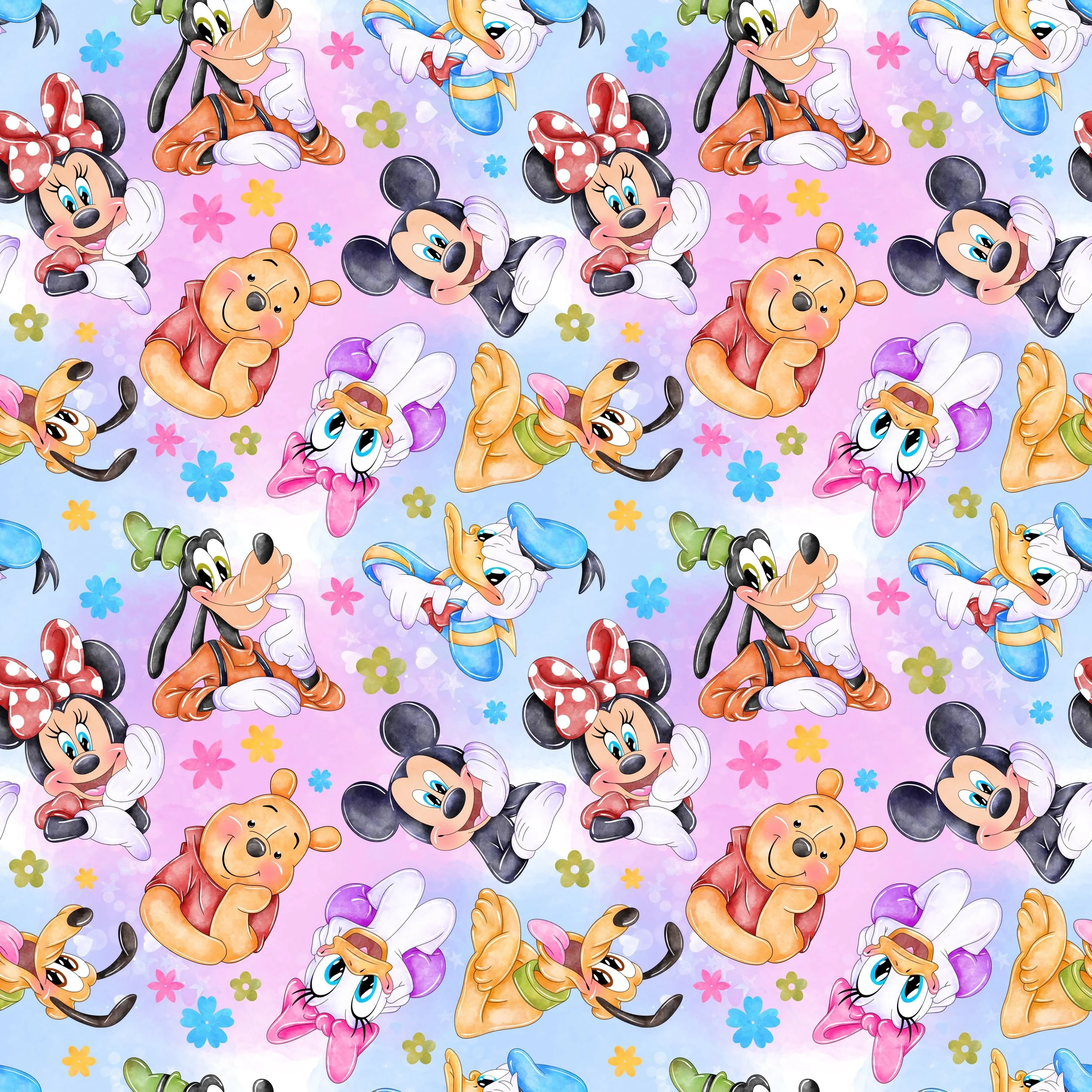 PREORDER - ROUND 30 - SCRUB TOP - 3099 MICKEY & FRIENDS TOSS