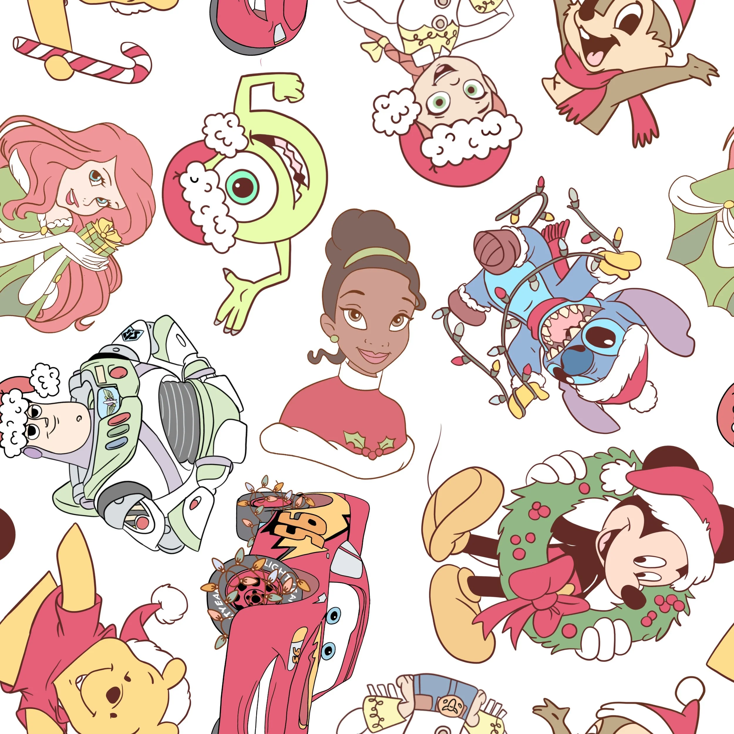 PREORDER - ROUND 29 - SCRUB TOP - 2057 DISNEY CHRISTMAS TOSS