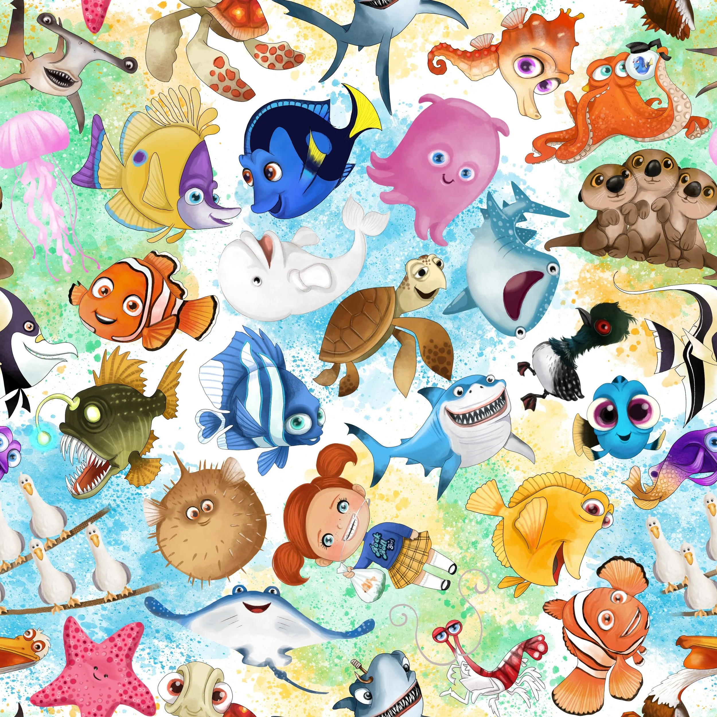 PREORDER - ROUND 30 - SCRUB TOP - 3025 FINDING NEMO