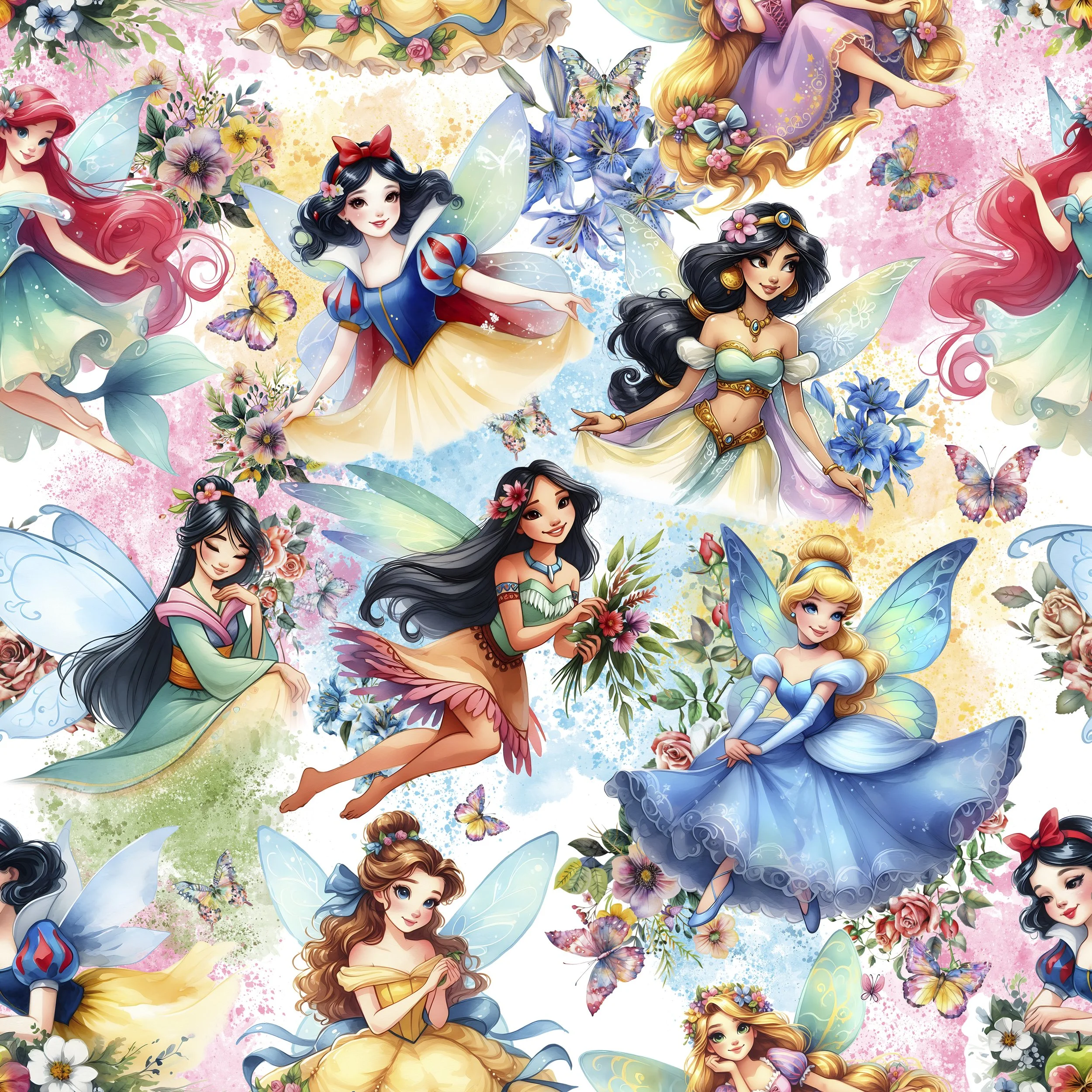 PREORDER - ROUND 31 - SCRUB TOP - 3228 PRINCESS FAIRIES