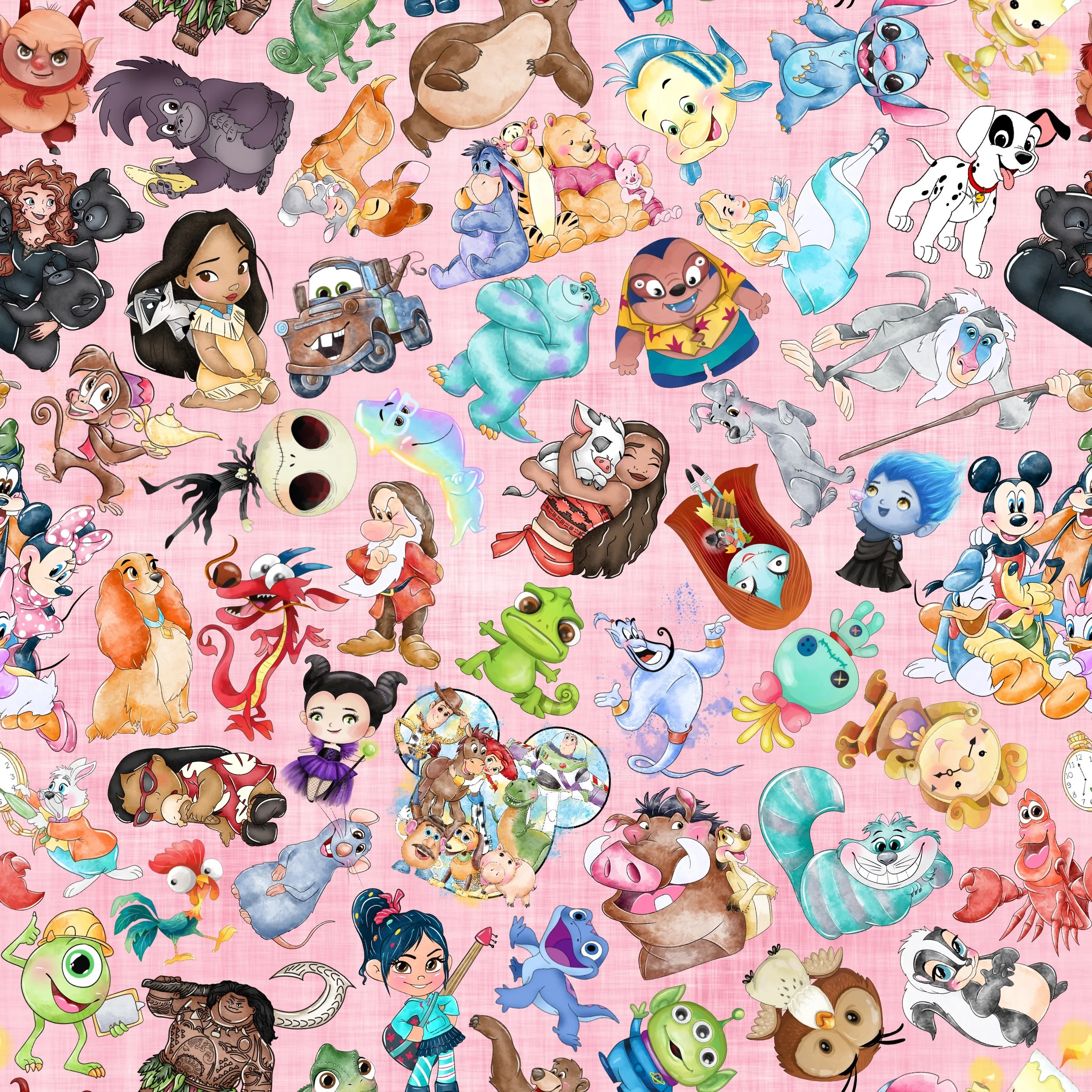PREORDER - ROUND 31 - SCRUB TOP - 3182 EXPANDED MAGIC KINGDOM IN PINK