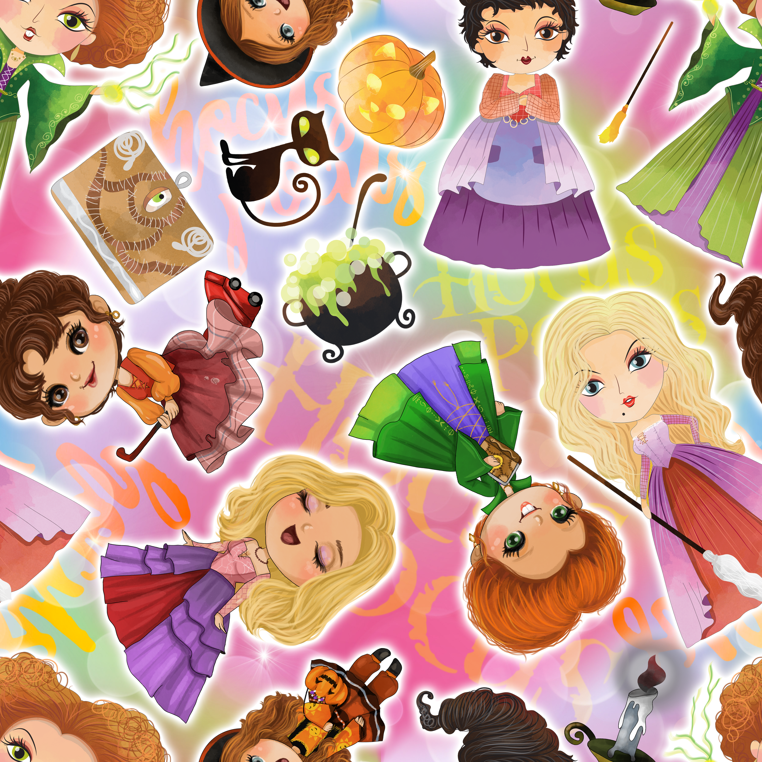 PREORDER - ROUND 29 - SCRUB TOP - 1512 HOCUS POCUS