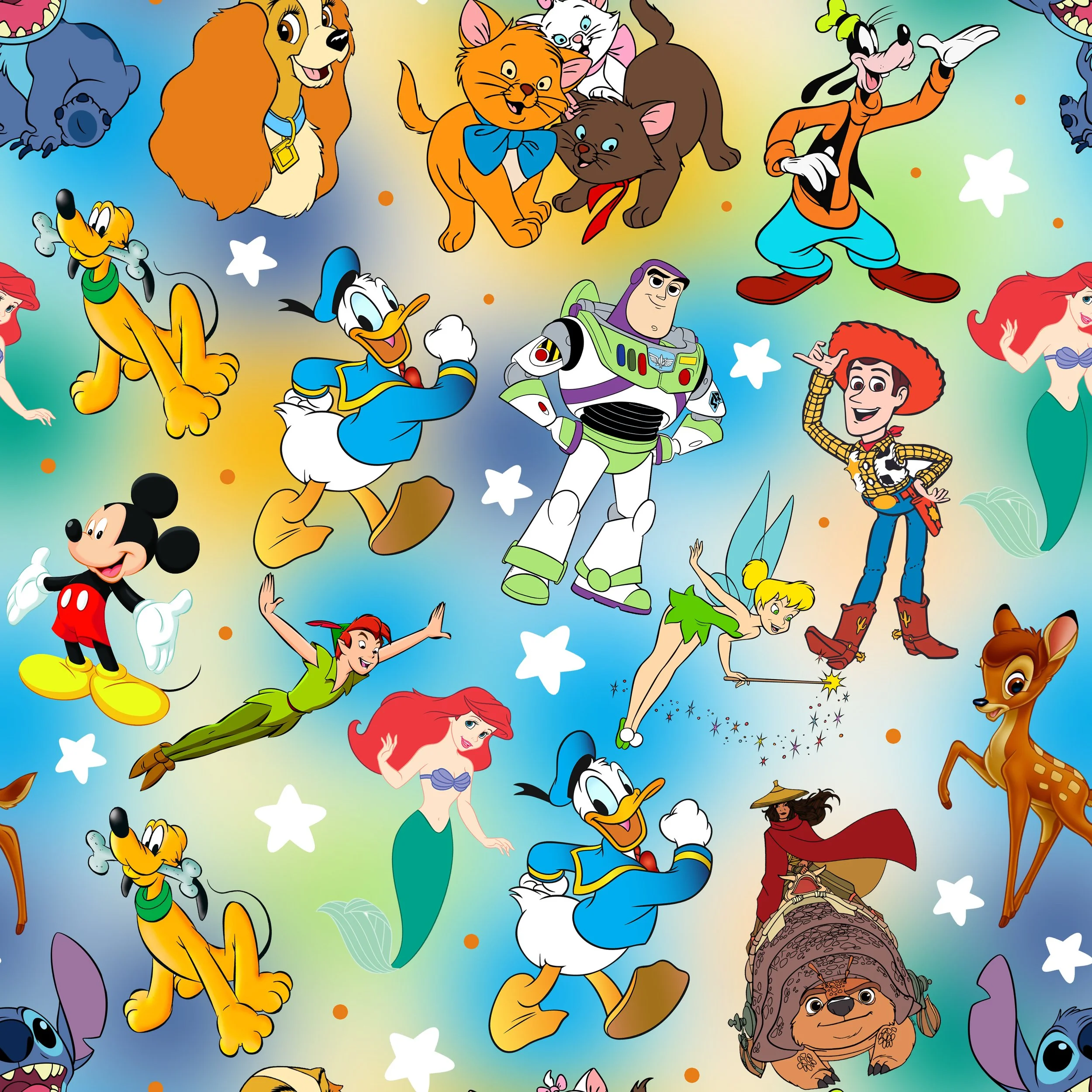 PREORDER - ROUND 29 - SCRUB TOP - 3097 DISNEY CHARACTER TOSS