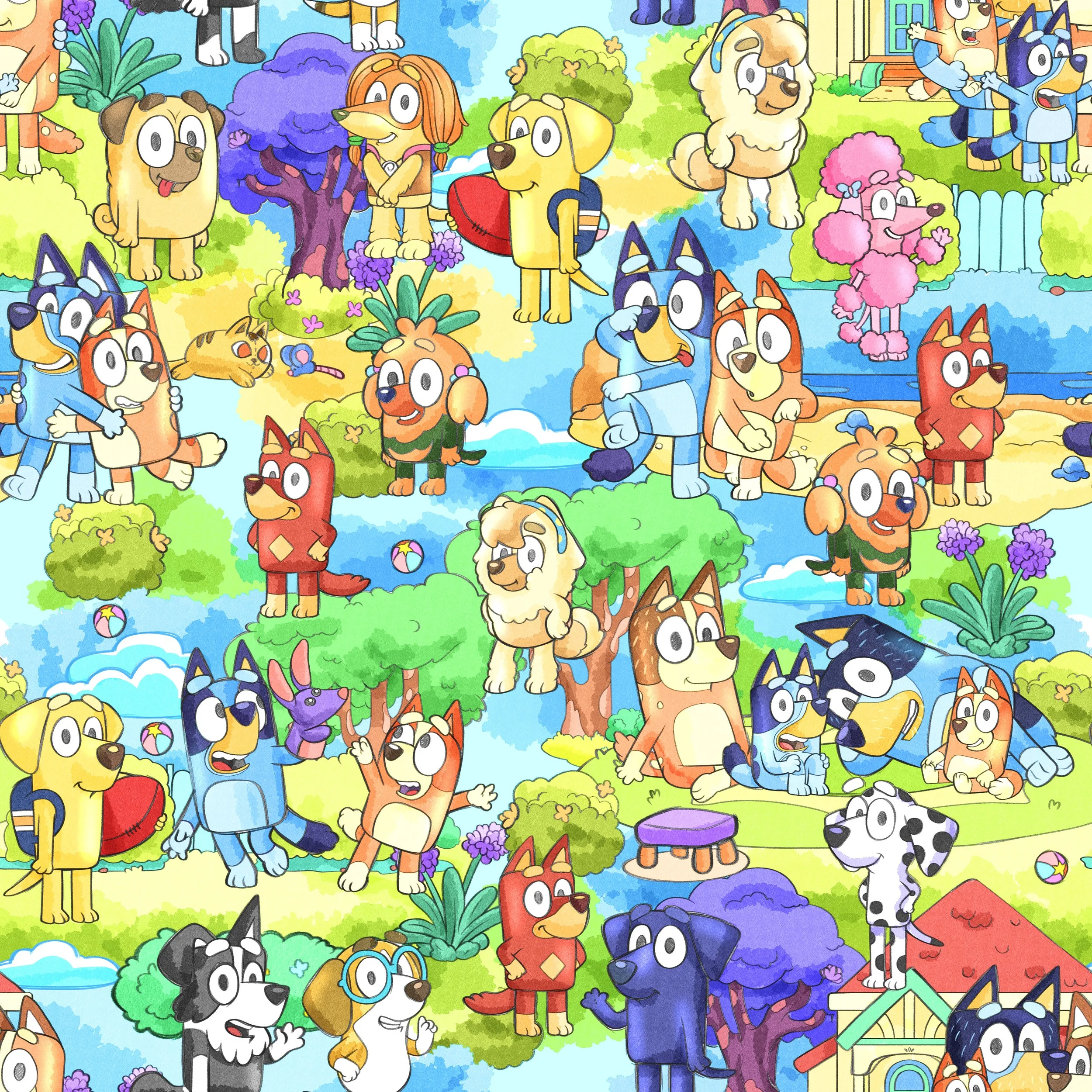 PREORDER - ROUND 29 - SCRUB TOP - 3215 BLUEY CREW