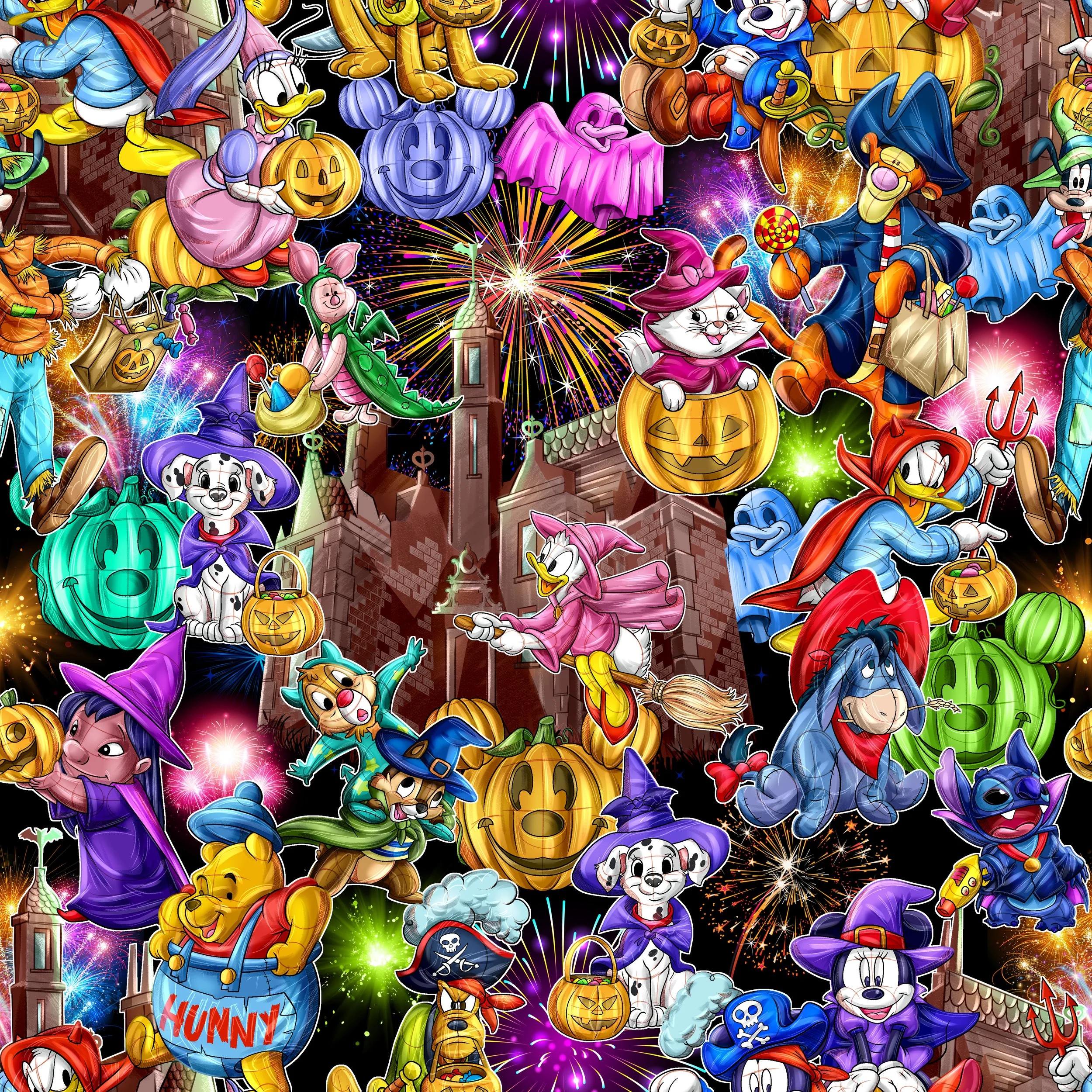 PREORDER - ROUND 30 - SCRUB TOP - 1534 DISNEY HALLOWEEN