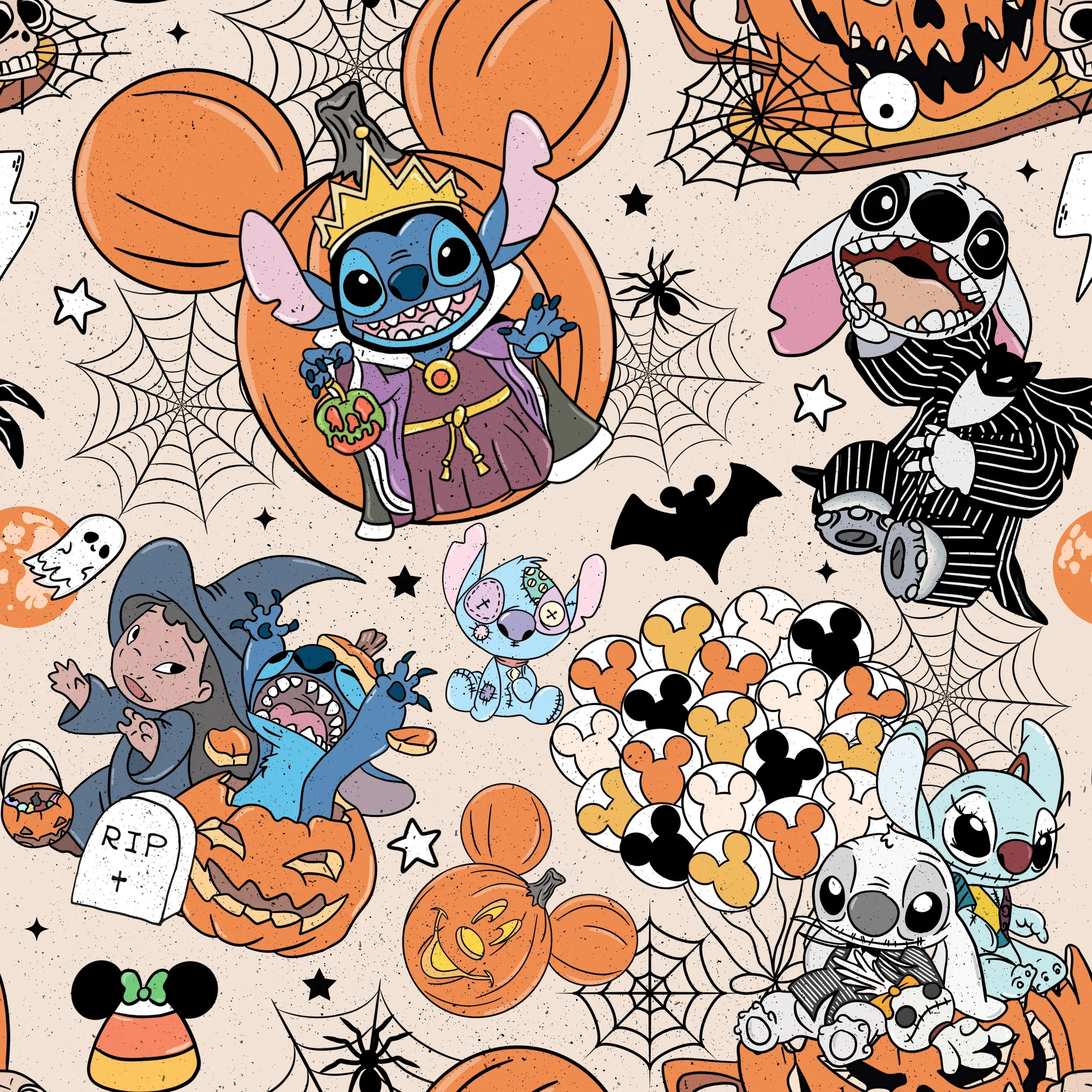 PREORDER - ROUND 30 - SCRUB TOP - 1551 SPOOKY DISNEY