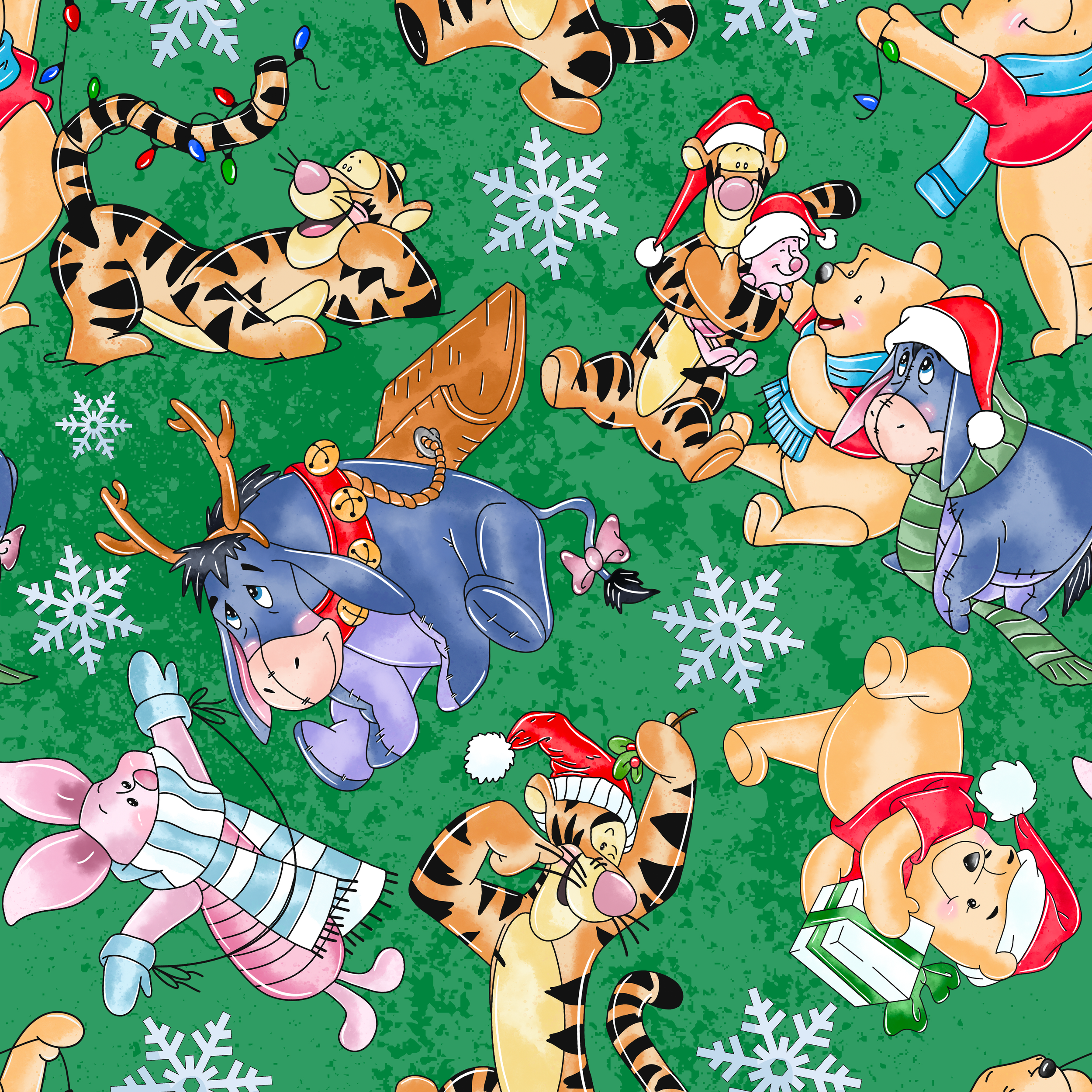 PREORDER - ROUND 29 - SCRUB TOP - 2023 CHRISTMAS WINNIE GREEN