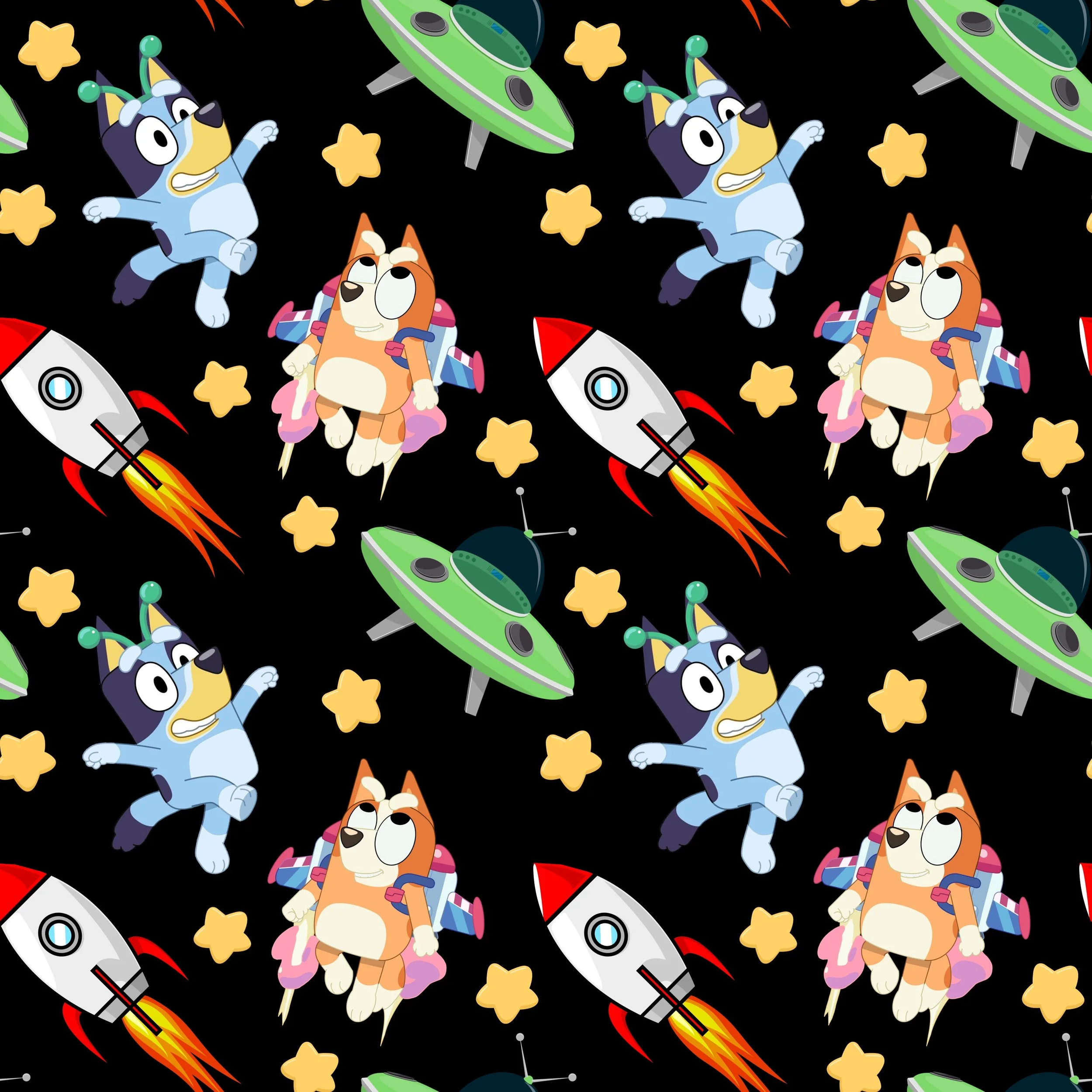 PREORDER - ROUND 30 - SCRUB TOP - 3184 BLUEY IN SPACE