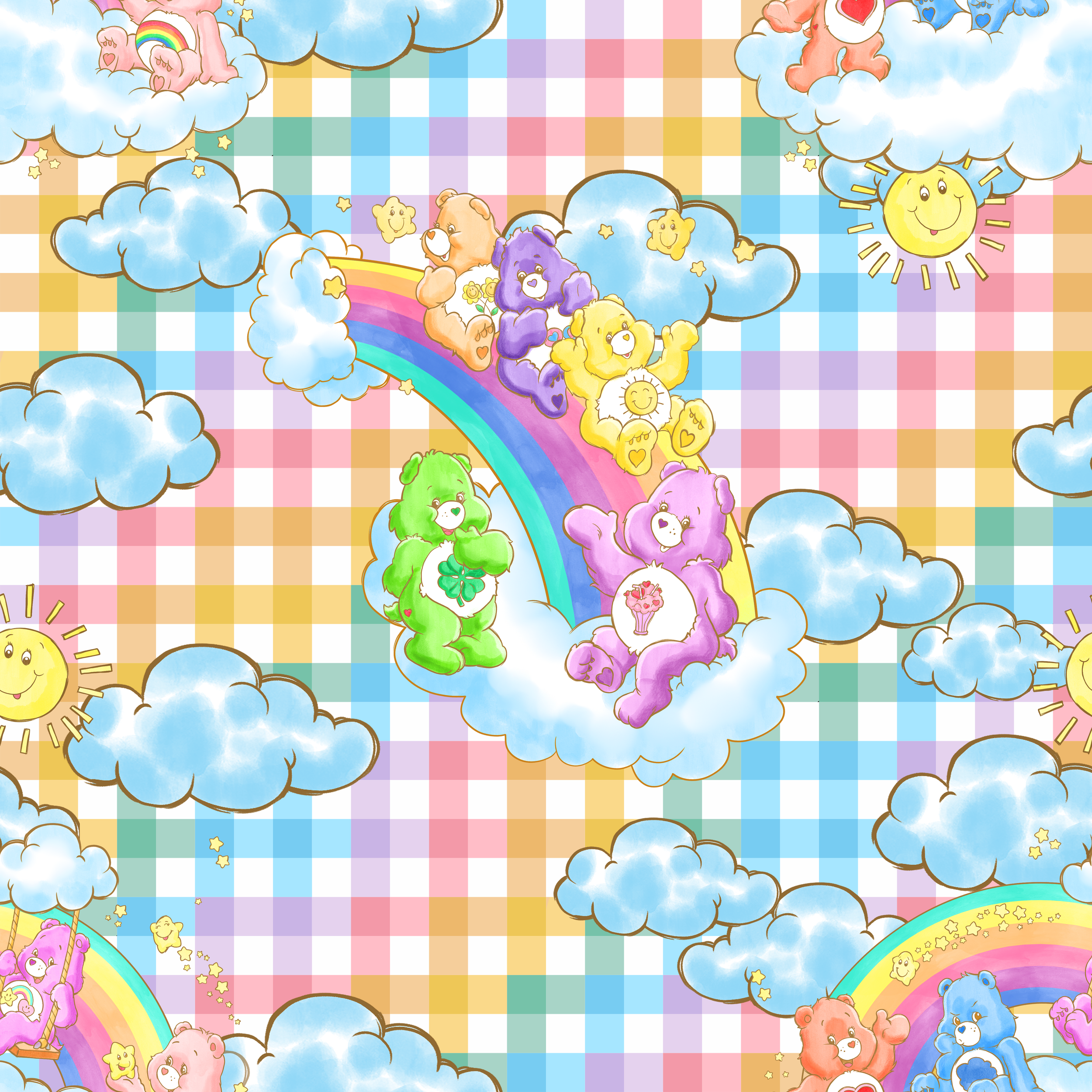PREORDER - ROUND 31 - SCRUB TOP - 3281 GINGHAM CAREBEARS