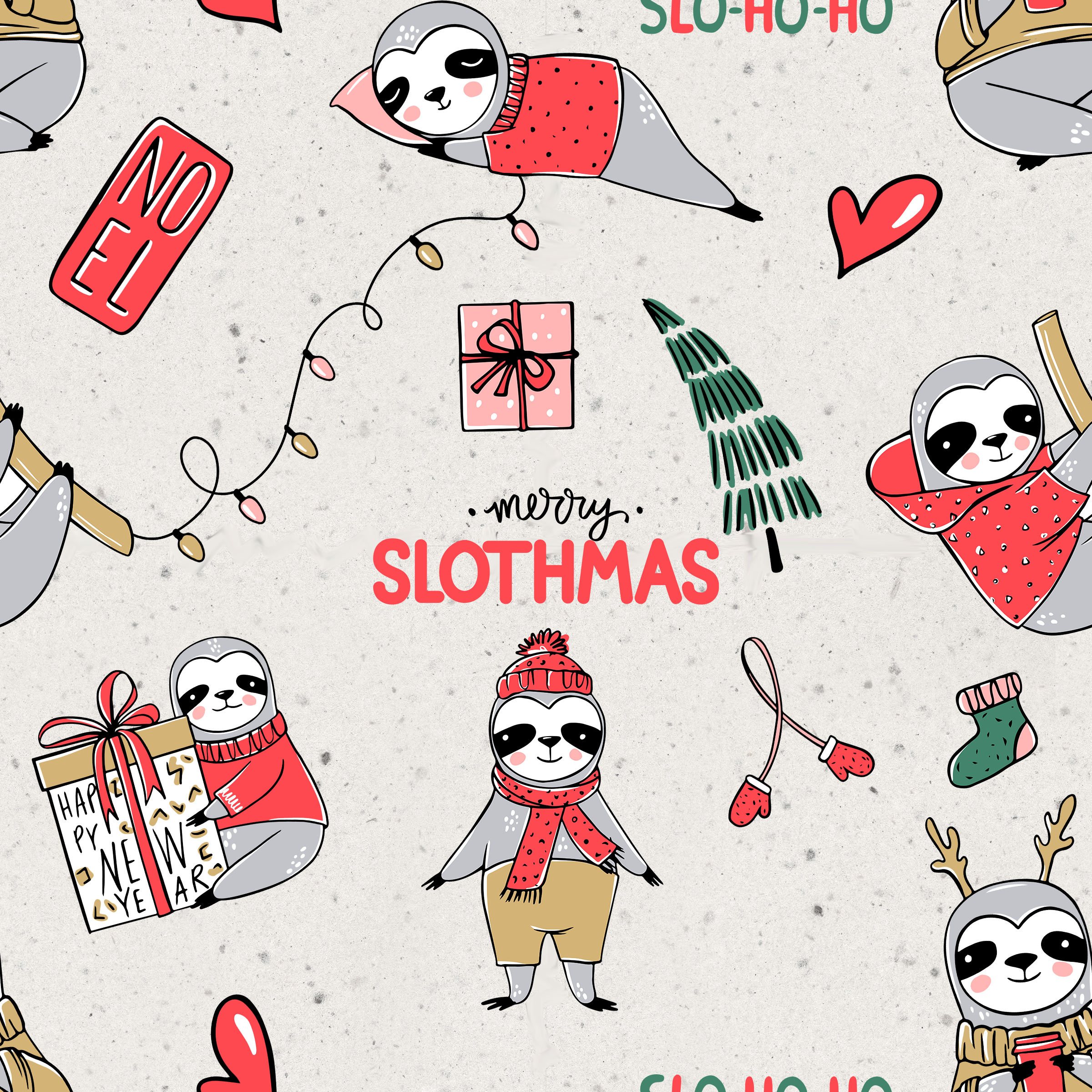PREORDER - ROUND 31 - SCRUB TOP - 2019 MERRY SLOTHMAS