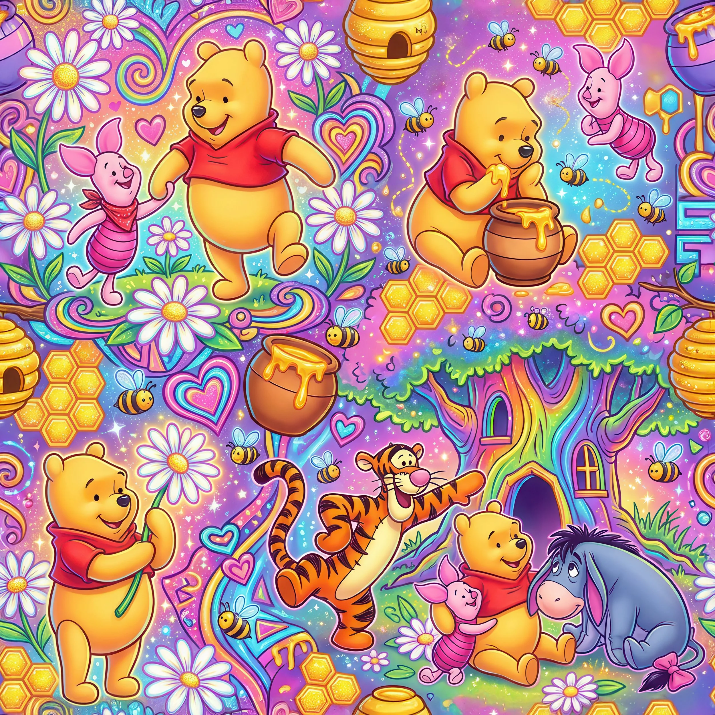 PREORDER - ROUND 31 - SCRUB TOP - 3274 BRIGHT WINNIE CREW