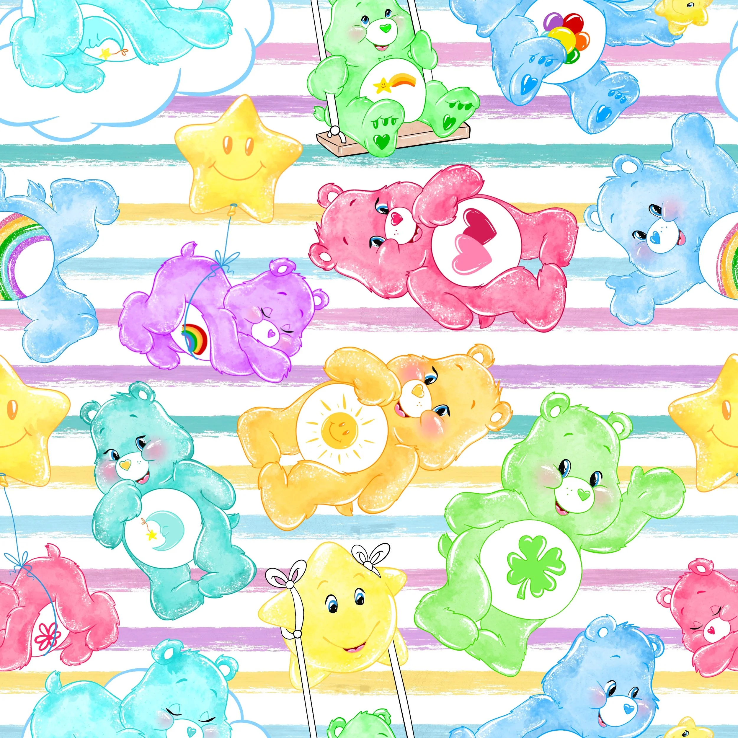 PREORDER - ROUND 29 - SCRUB TOP - 3144 BRIGHT CAREBEARS