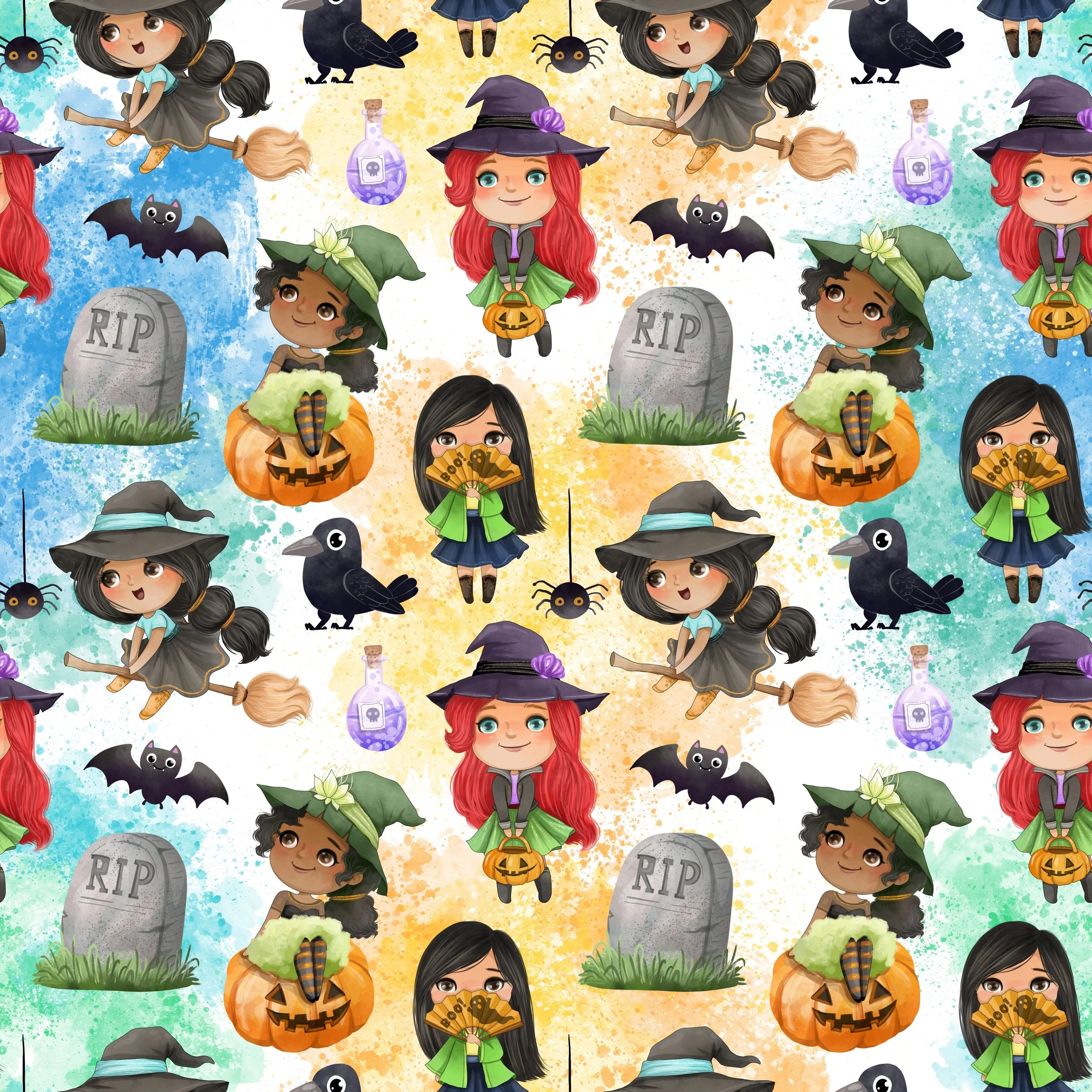 PREORDER - ROUND 29 - SCRUB TOP - 1532 HALLOWEEN PRINCESSES