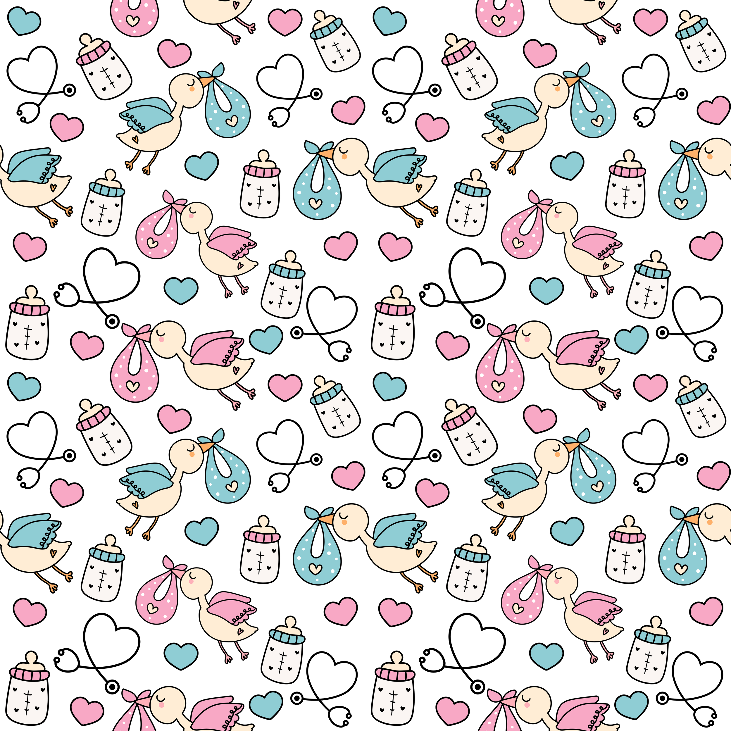 PREORDER - ROUND 30 - SCRUB TOP - 3090 STORK DELIVERY