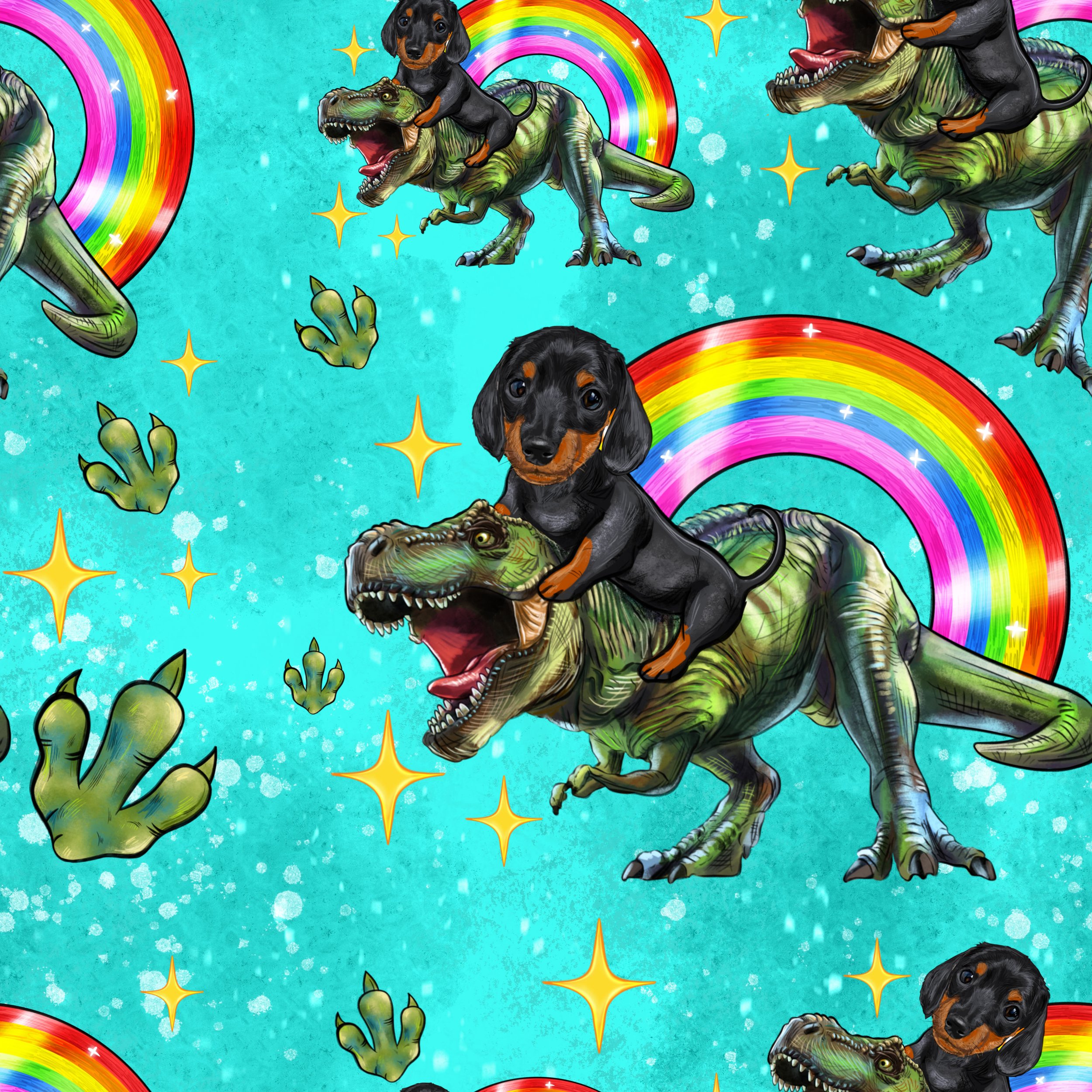 3048 TRex, Dachshunds and Rainbows.jpg
