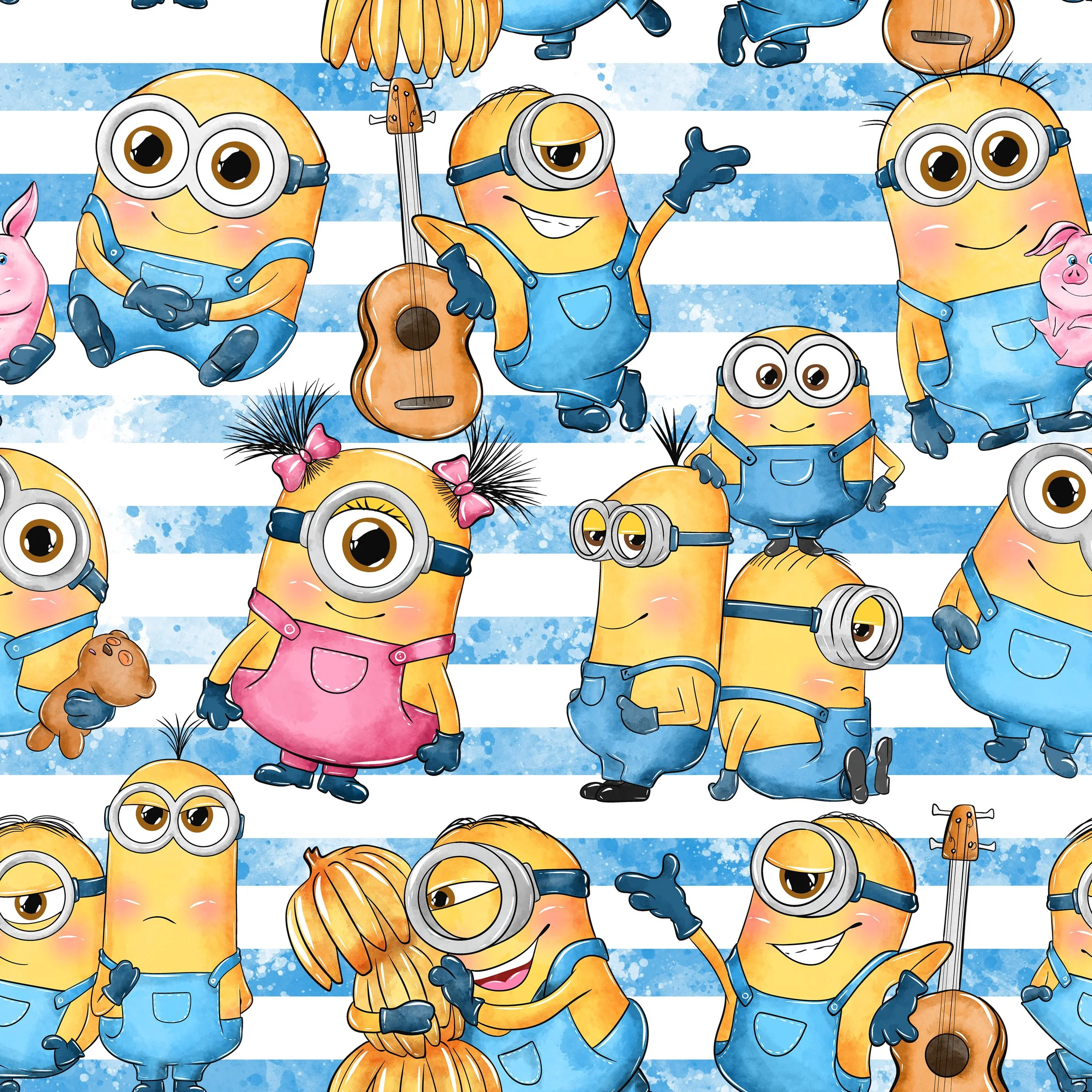 PREORDER - ROUND 29 - SCRUB TOP - 3046 MINION STRIPE