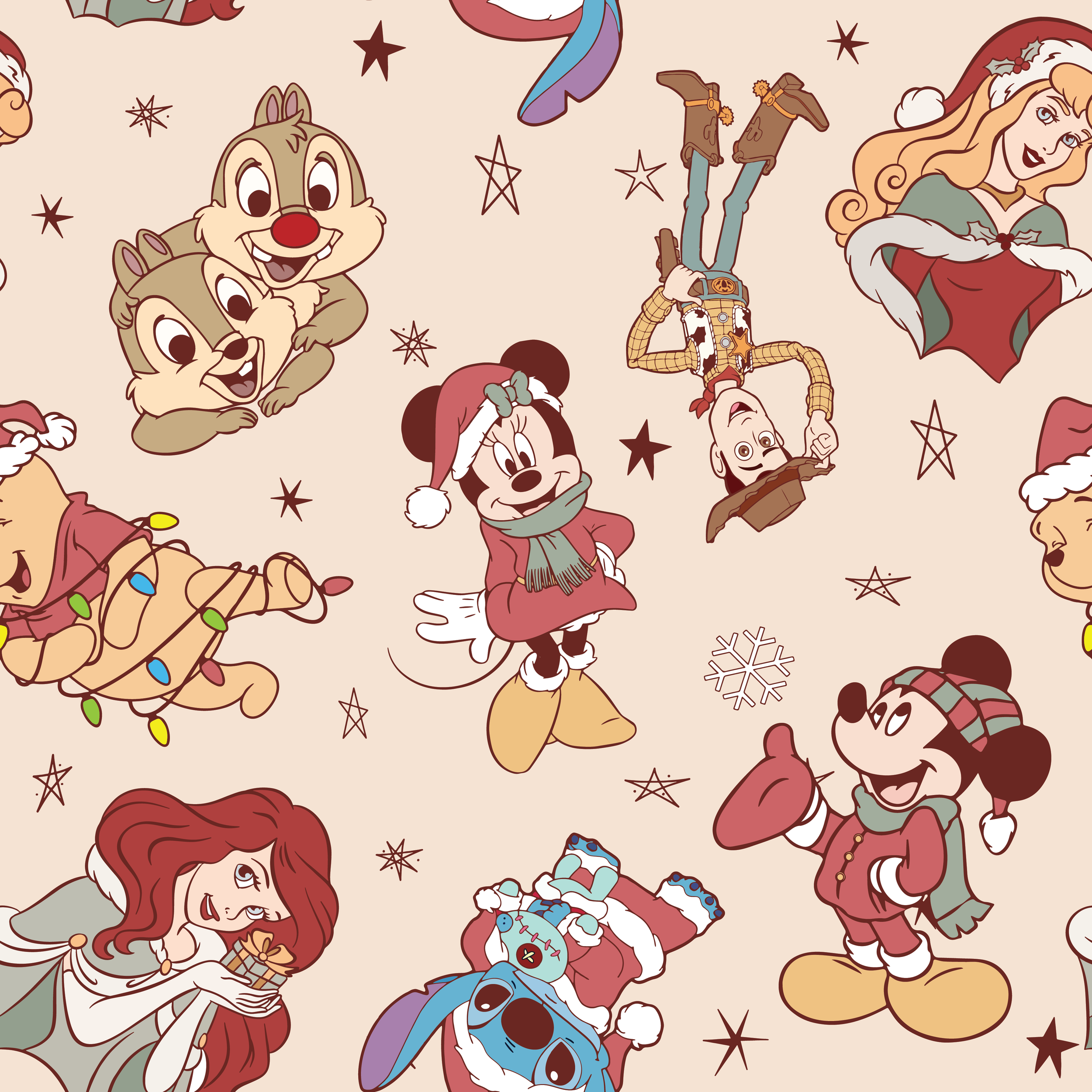 PREORDER - ROUND 31 - SCRUB TOP - 2075 DISNEY CHRISTMAS TOSS