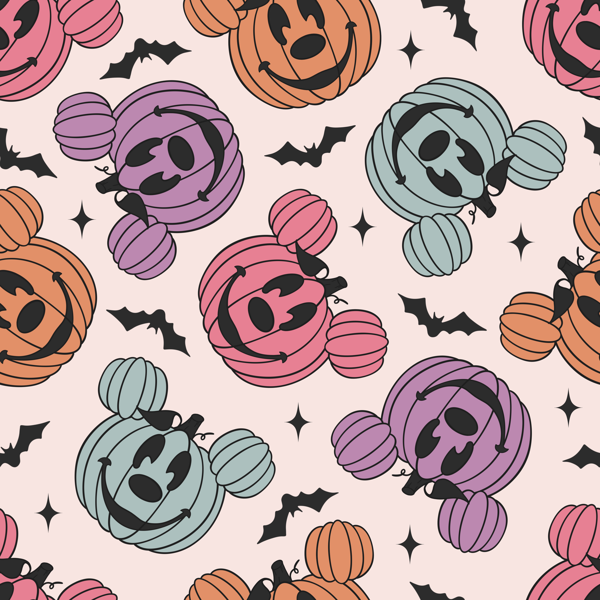 PREORDER - ROUND 29 - SCRUB TOP - 1516 DISNEY PUMPKINS