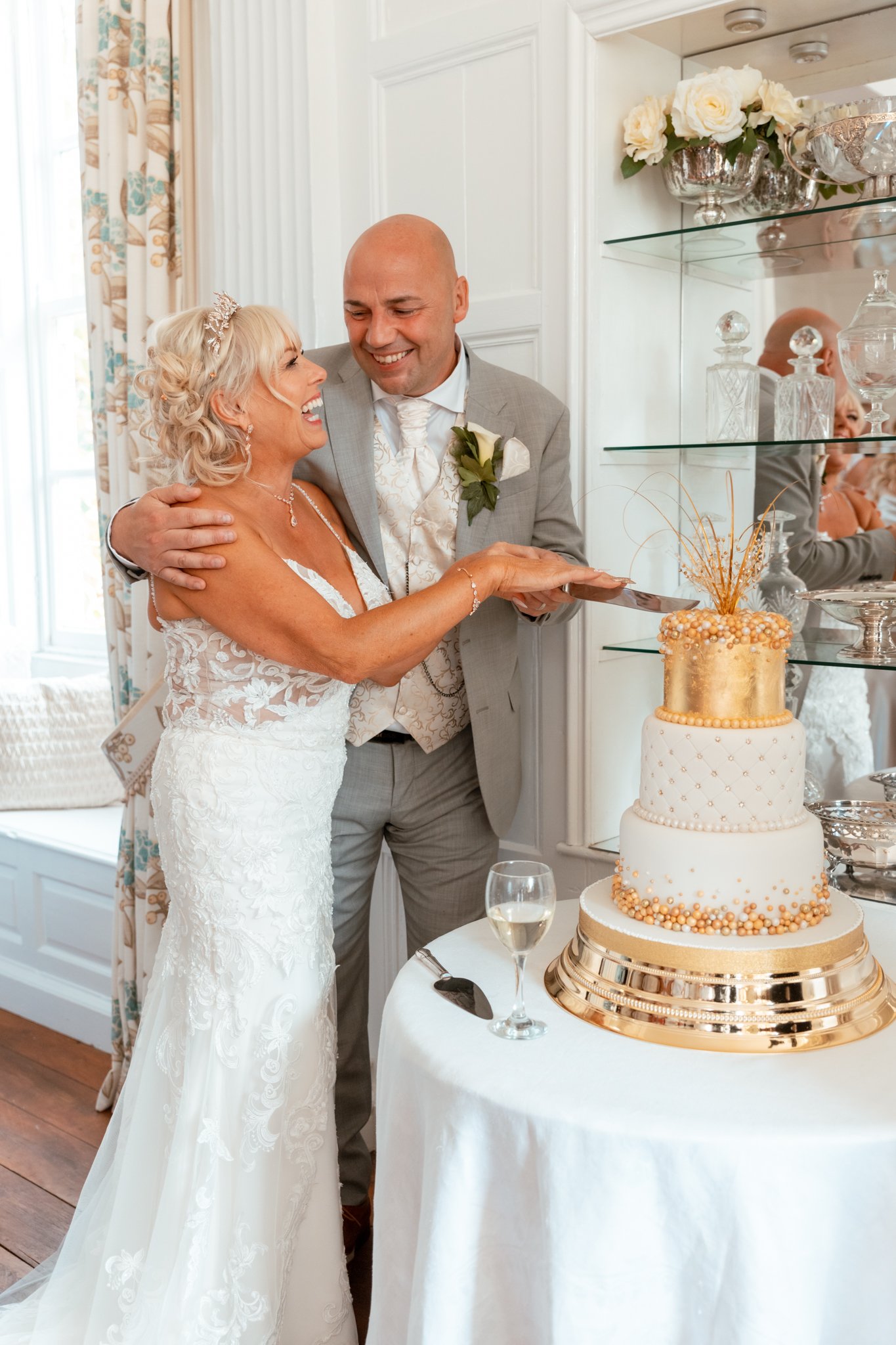 Cake cut wedding photography at Bardney Hall - Barton upon Humber