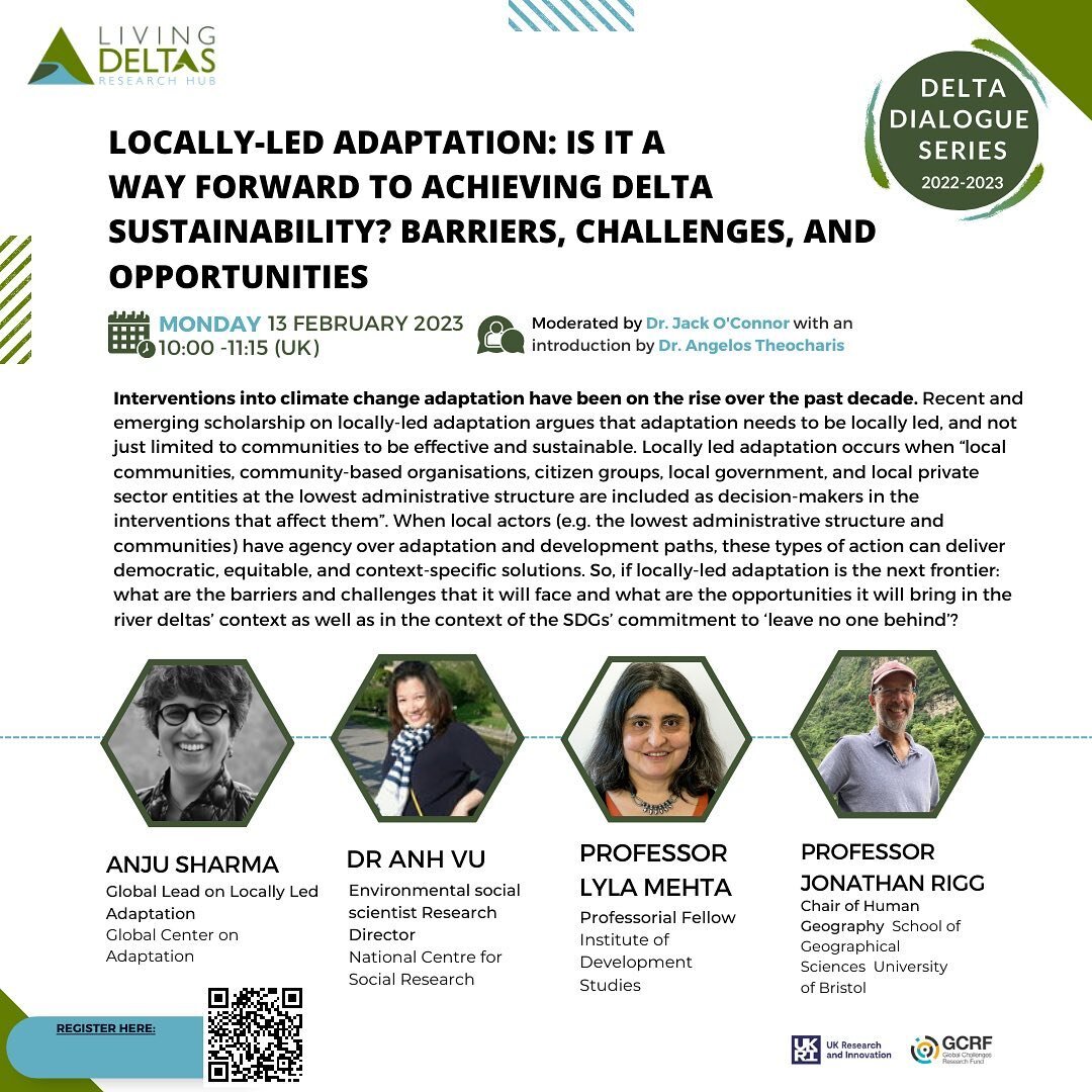 Is locally-led adaptation the way to achieve sustainability across delta landscapes?

🏞️ Interventions into climate change adaptation have been on the rise over the past decade.

📚 The recent and emerging scholarship on &lsquo;locally-led adaptatio