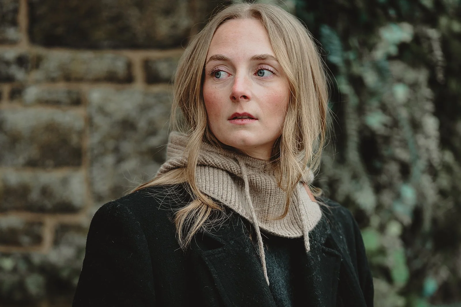 Oatmeal Cashmere Blend Hood Balaclava