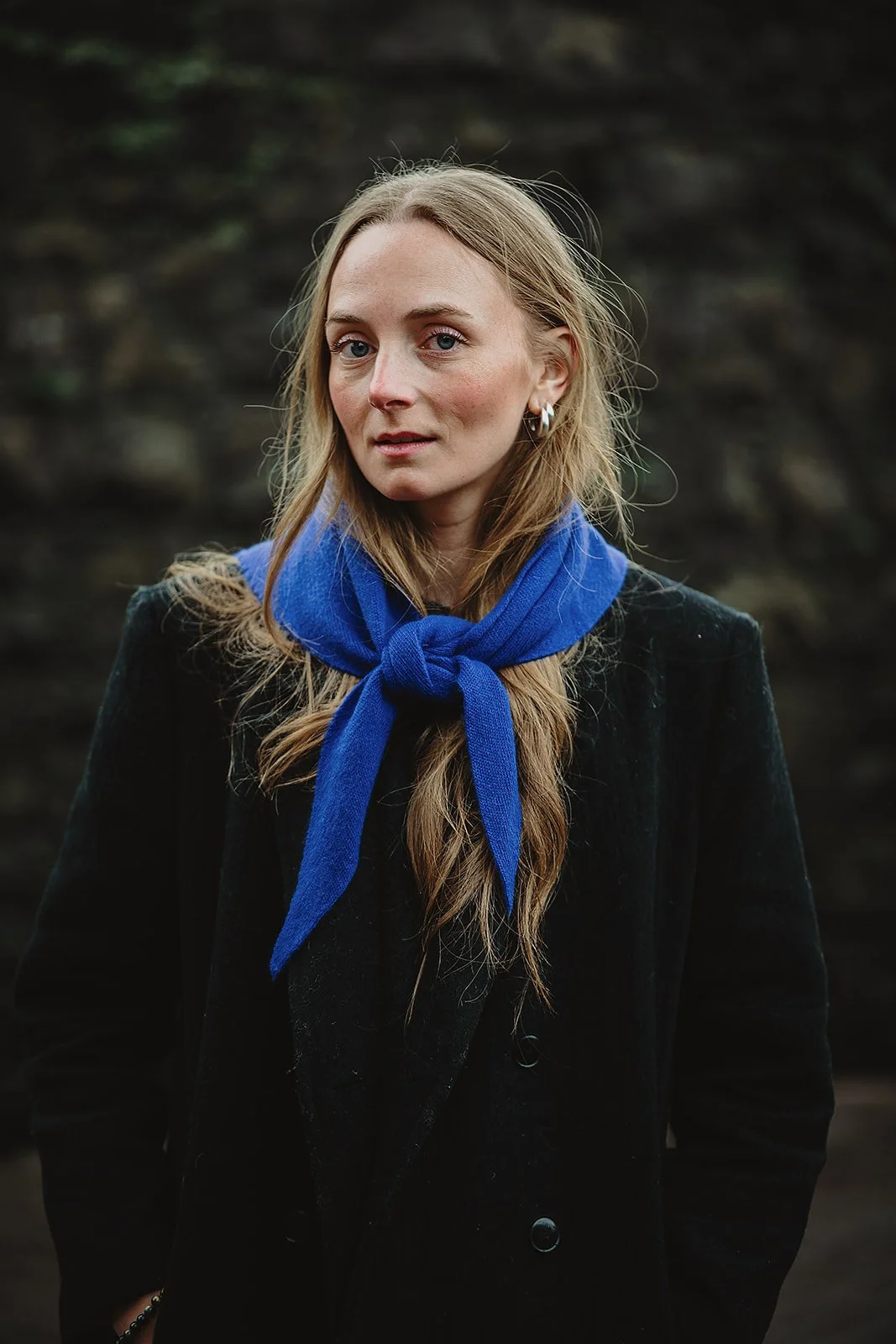 KØBALT blue Triangle Wool Scarf