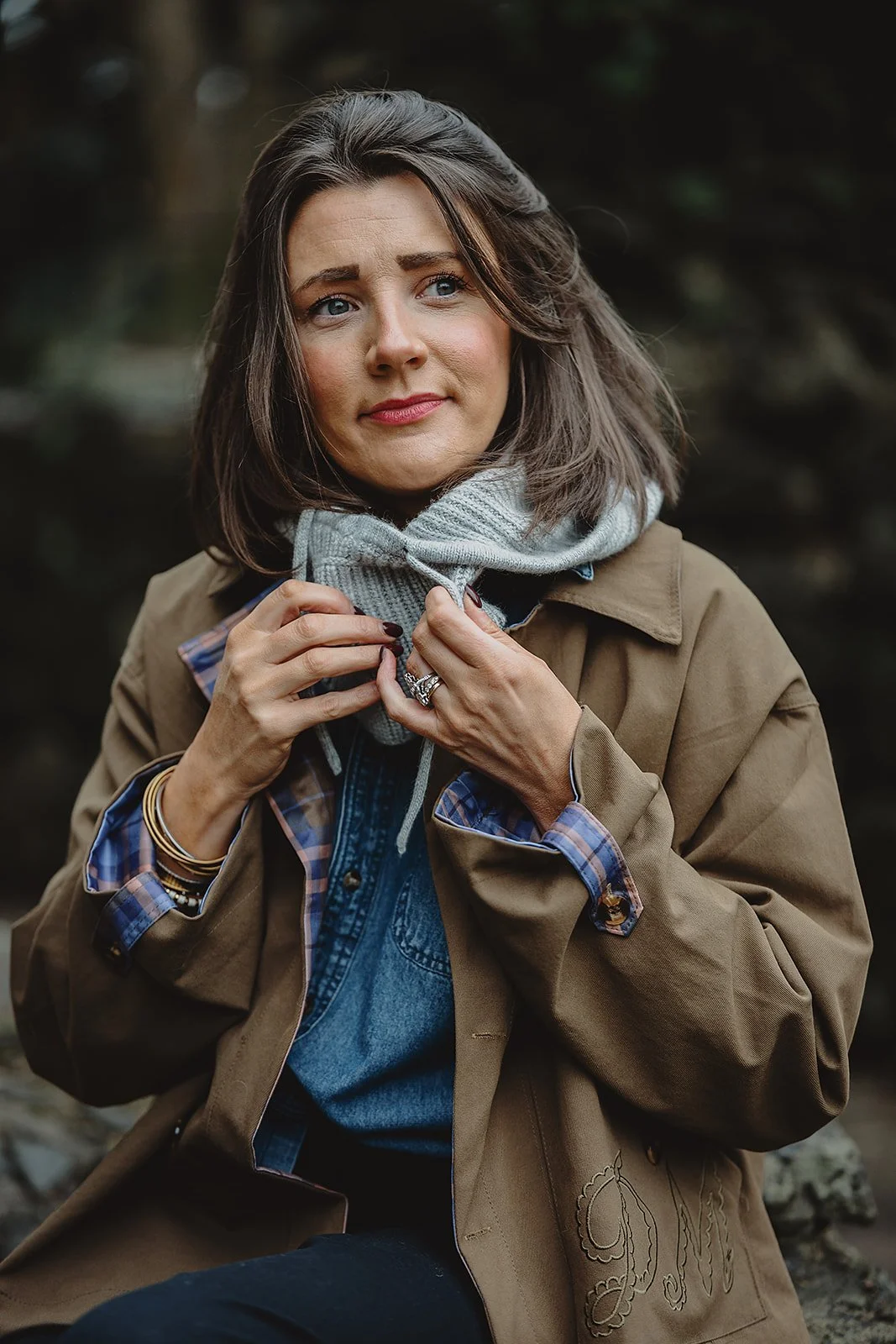 Dove Grey Cashmere Blend Hood Balaclava