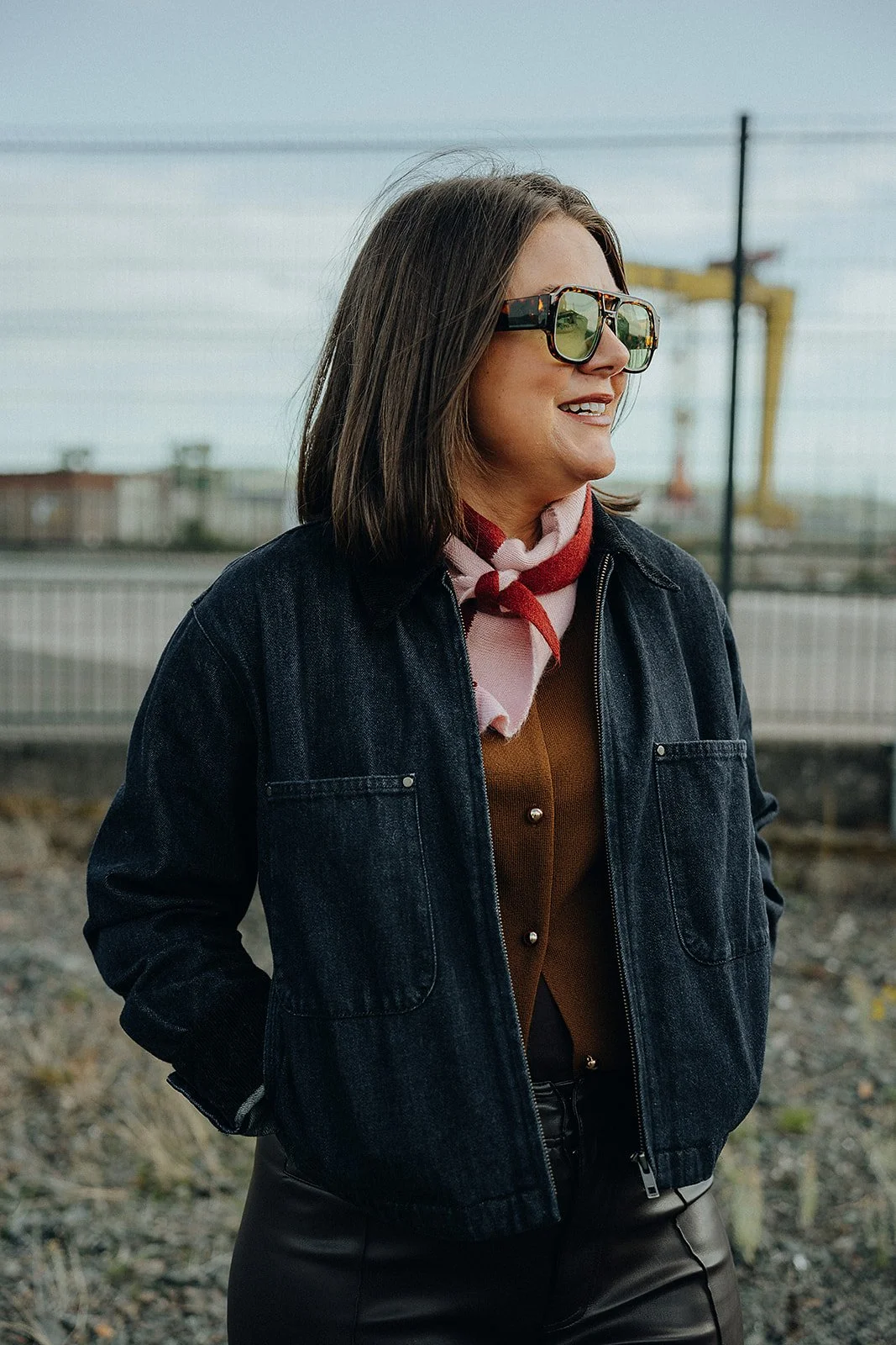 Red Red Wine and Soft Pink Triangle Split Wool Scarf