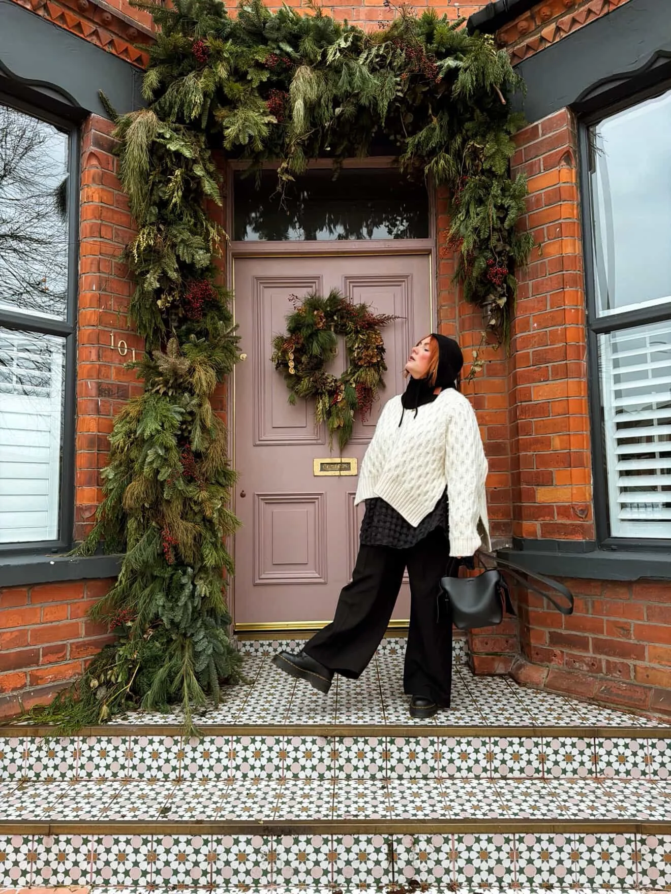 Black Noir Cashmere Blend Hood Balaclava