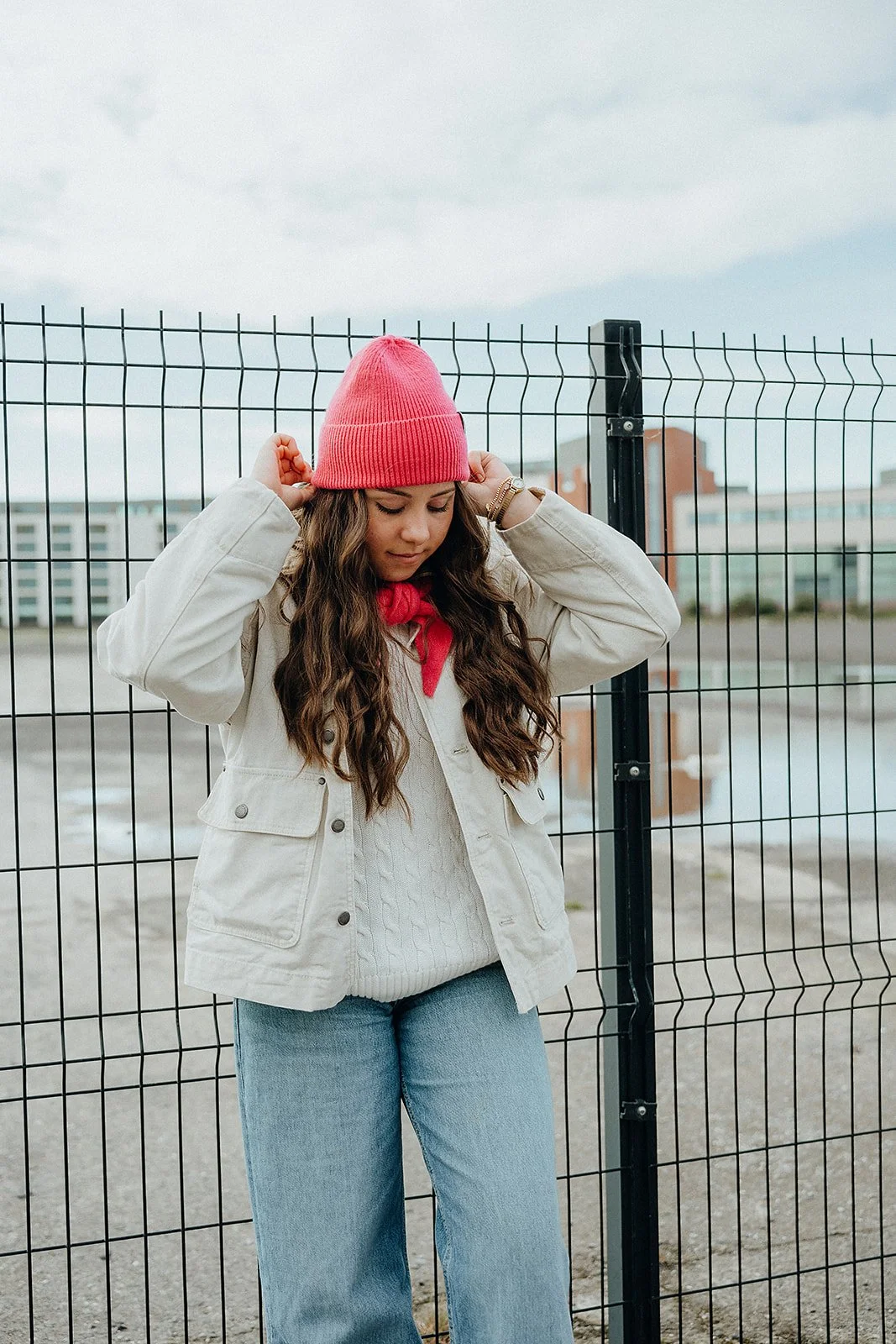 Electric Rose Cashmere Blend Beanie
