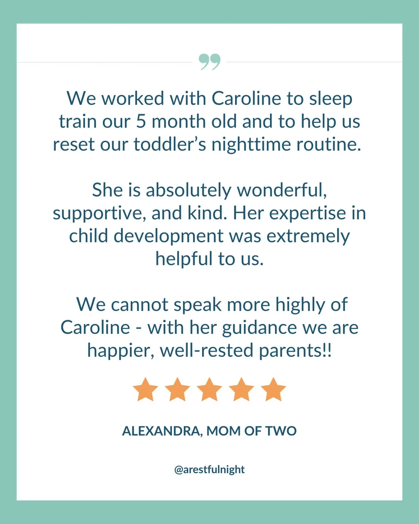 Each of our sleep consultants brings something unique to the families they support, and that&rsquo;s part of what makes @arestfulnight so special.

While we&rsquo;re all trained and certified through the Center for Pediatric Sleep Management, each co