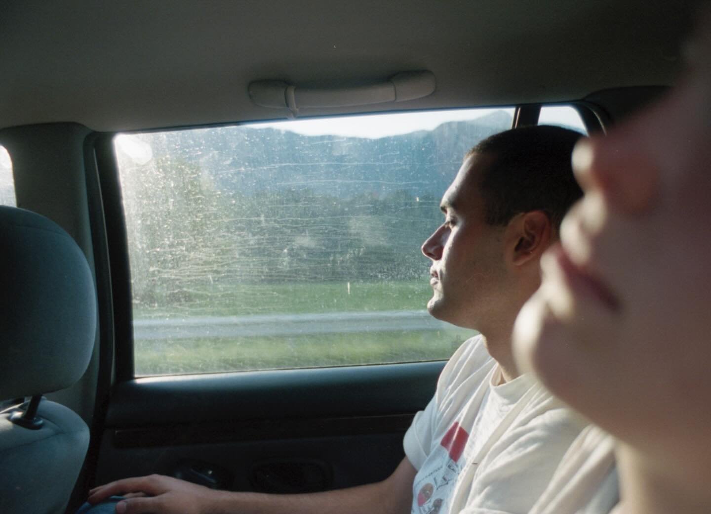 from the archive; Amaro and Elvira in the car, somewhere in Portugal, 2019