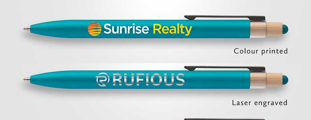 reborn stylus recycled aluminium pen branding options on the barrel