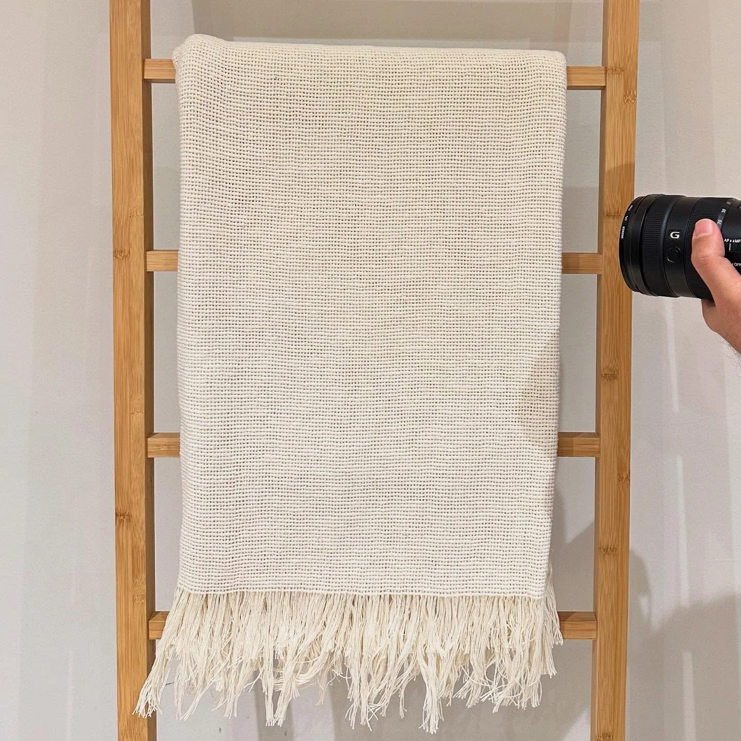 Costa &mdash; our soft and beautiful cotton throw, perfectly photographed in all its natural charm.