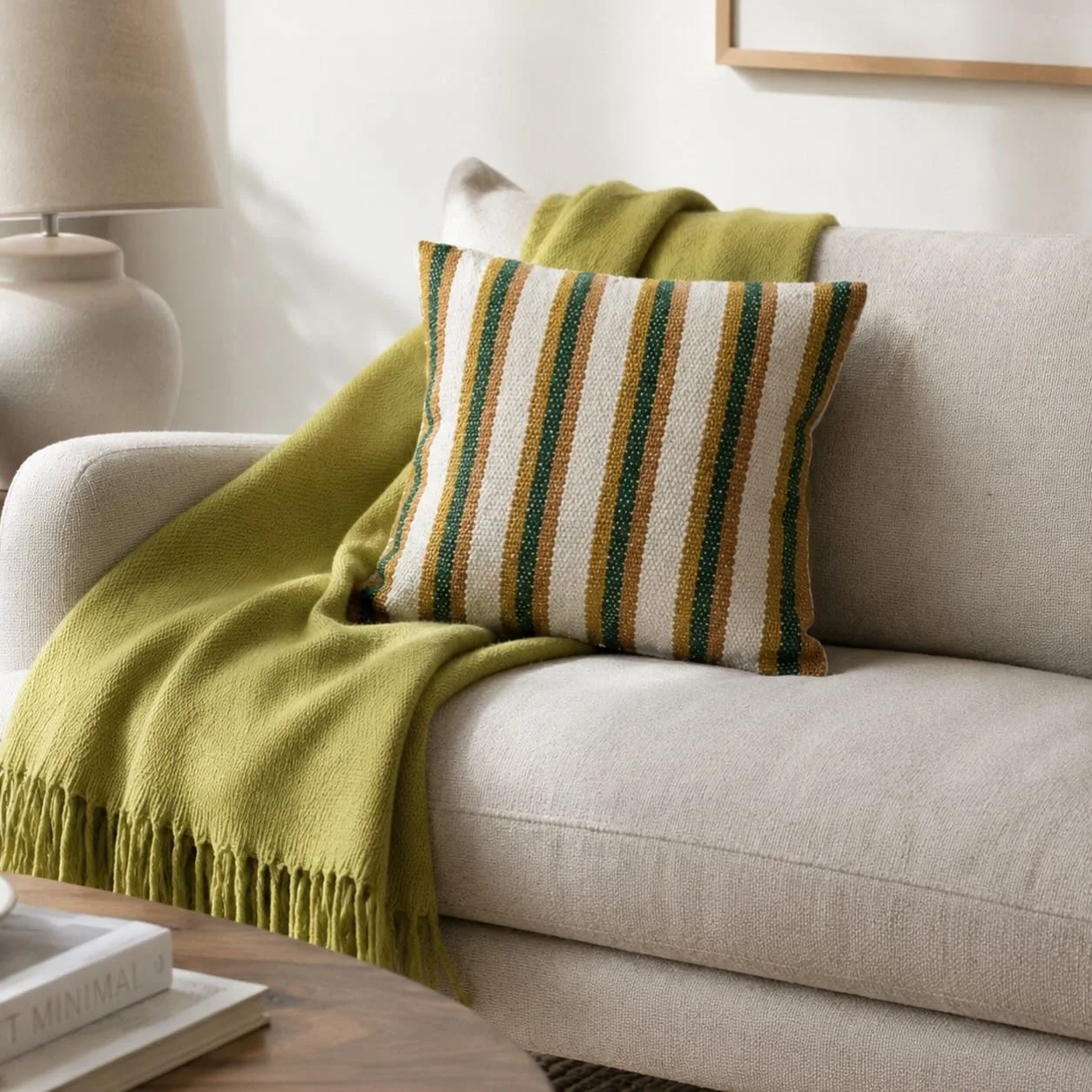 Handmade in 🇦🇷 from 100% sheep wool, our Andino Cushion #01 features warm mustard, green, and ros&eacute; stripes that bring texture and character to any space. Each piece is crafted by hand, making every cushion unique ✨