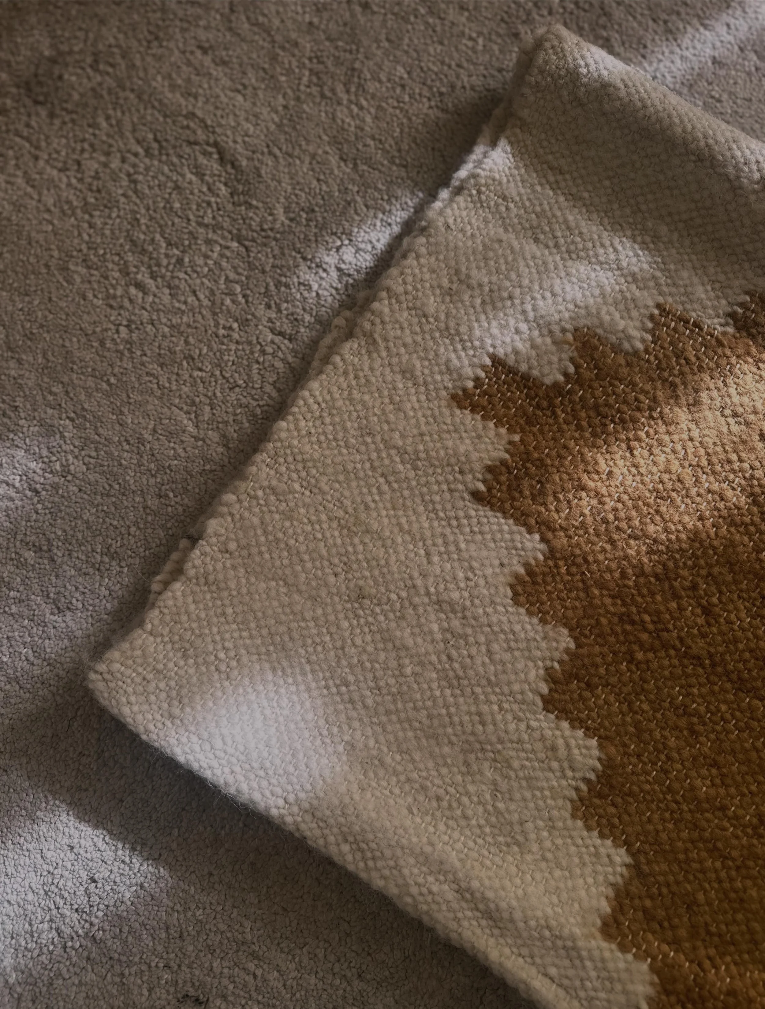 Mustard magic for our client&rsquo;s home in the countryside 💛Matching rug, runner and cushion bringing warmth, colour and character to the space. And of course, our little helper is on hand to make sure all the pom poms are in order!