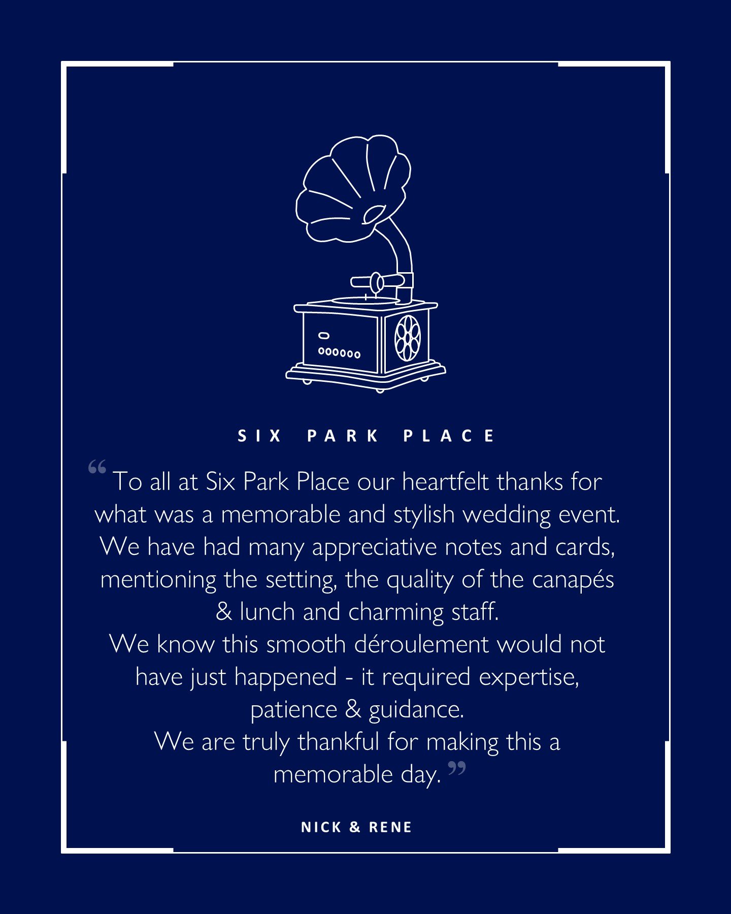 Such feedback is heartfelt and received with such gratitude. 

It is why we do, what we do 💙 

#testimonial #hospitality #passion #talent #wedding