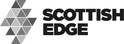 Scottish EDGE innovation competition logo featuring a geometric triangular design and bold text.