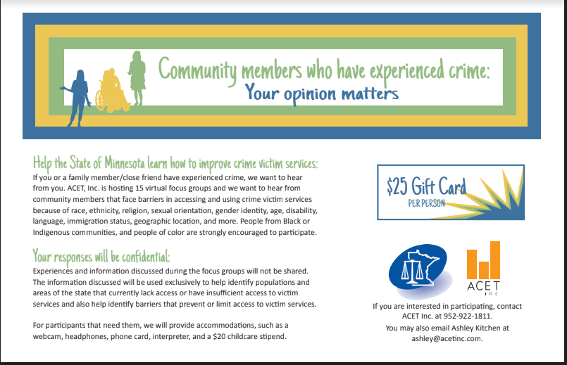 Community Members Who Have Experienced Crime: Your Opinion Matters