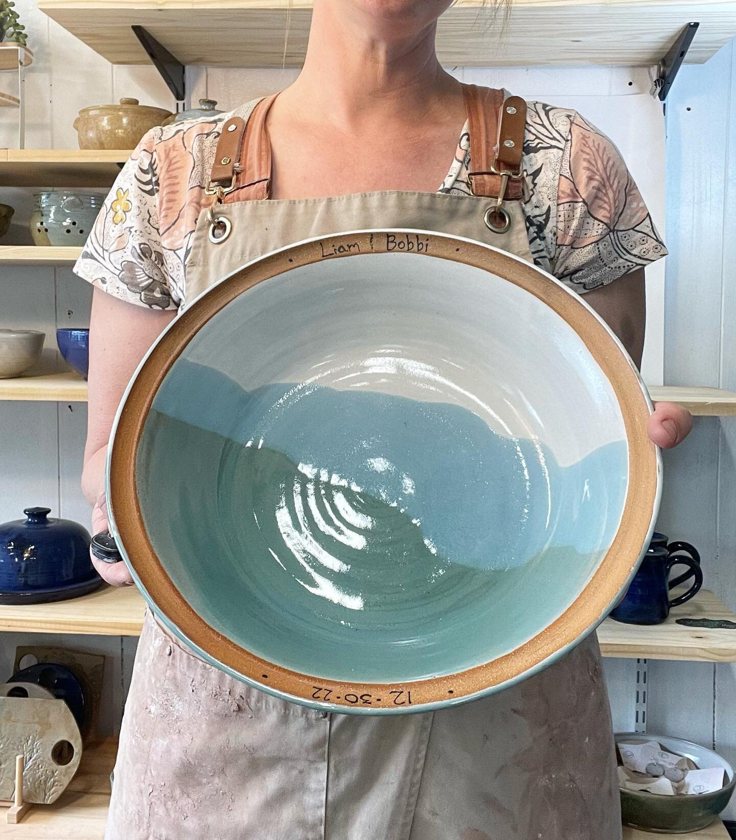 Another large serving bowl off to a newly married couple. Although this bowl was only on my shelves for a few days cooling from the kiln, I&rsquo;d be lying if I said I won&rsquo;t miss it. She&rsquo;s a pretty one and the studio light just loved the