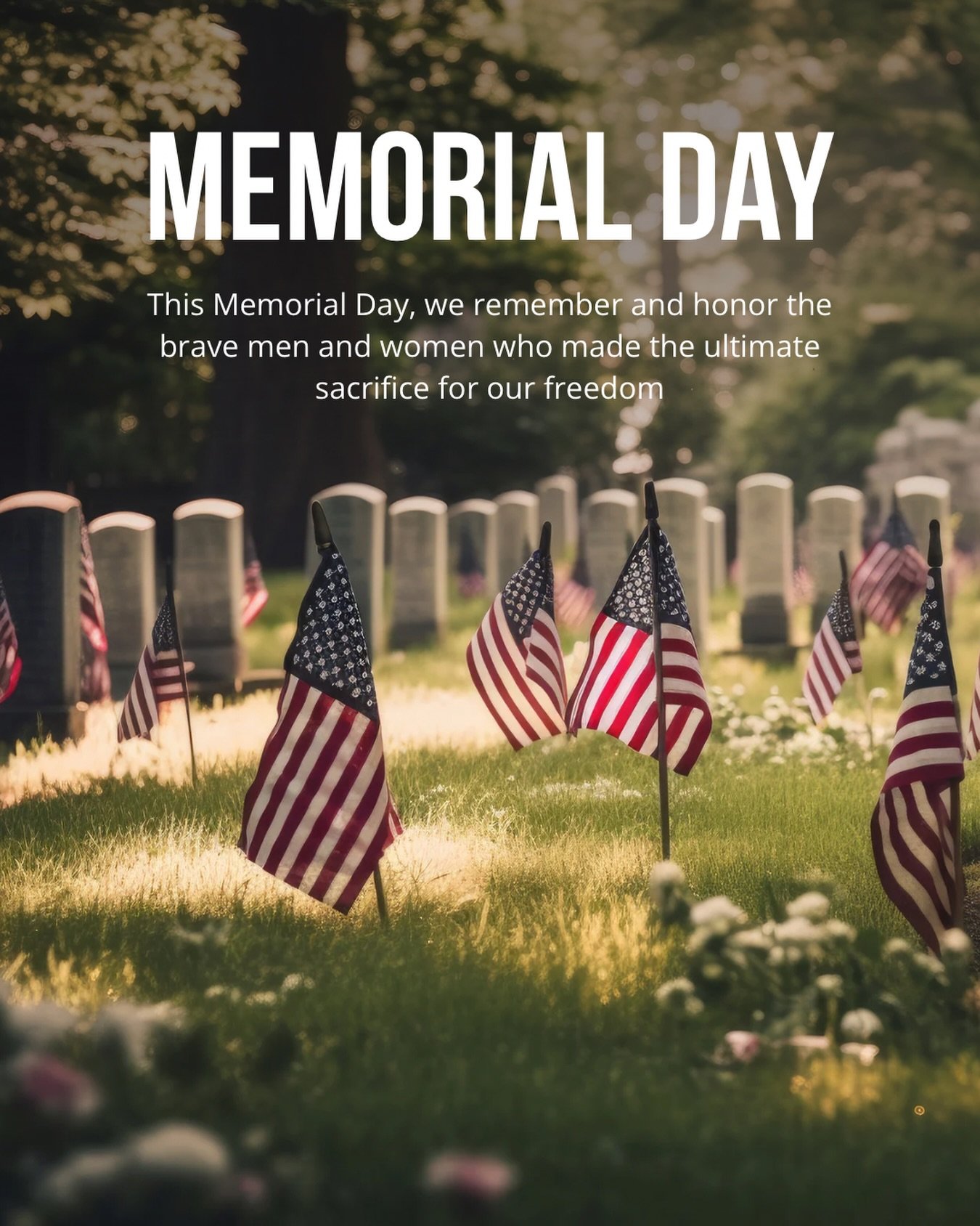 This Memorial Day, we pause to remember and honor the courageous men and women who gave their lives in service to our country. 🇺🇸

As we spend time with family and friends this weekend, may we not forget the sacrifice that made so much possible. We