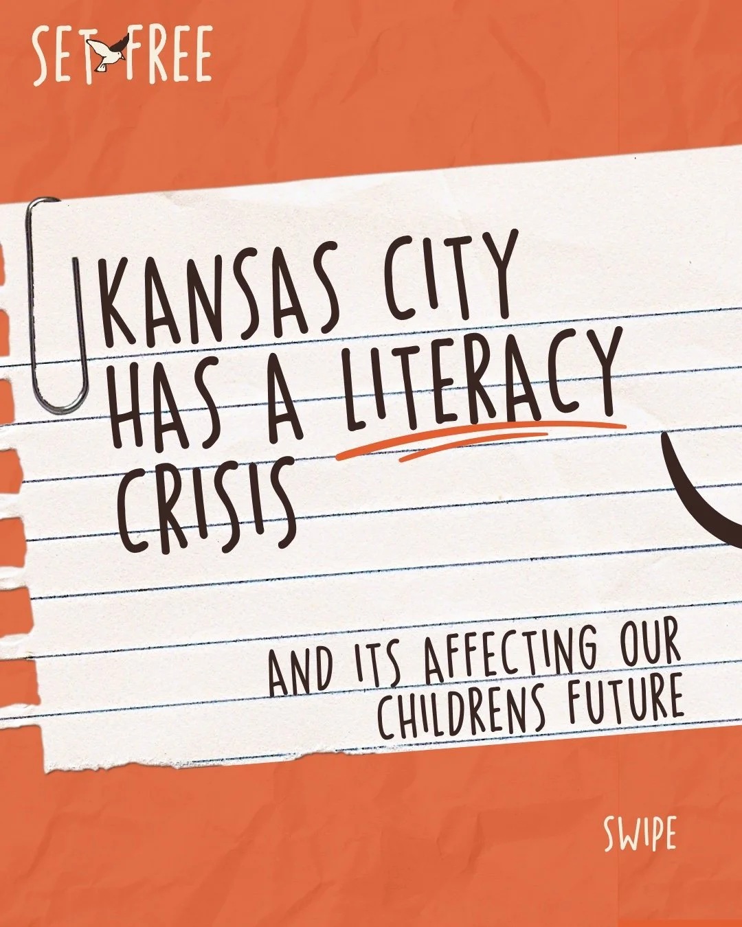 This is happening in our city.

Many children across Kansas City are struggling to read at grade level, and the impact reaches far beyond the classroom.

But we believe the Church can step in with hope, compassion, and action!

📚 Bring new books
🙏 
